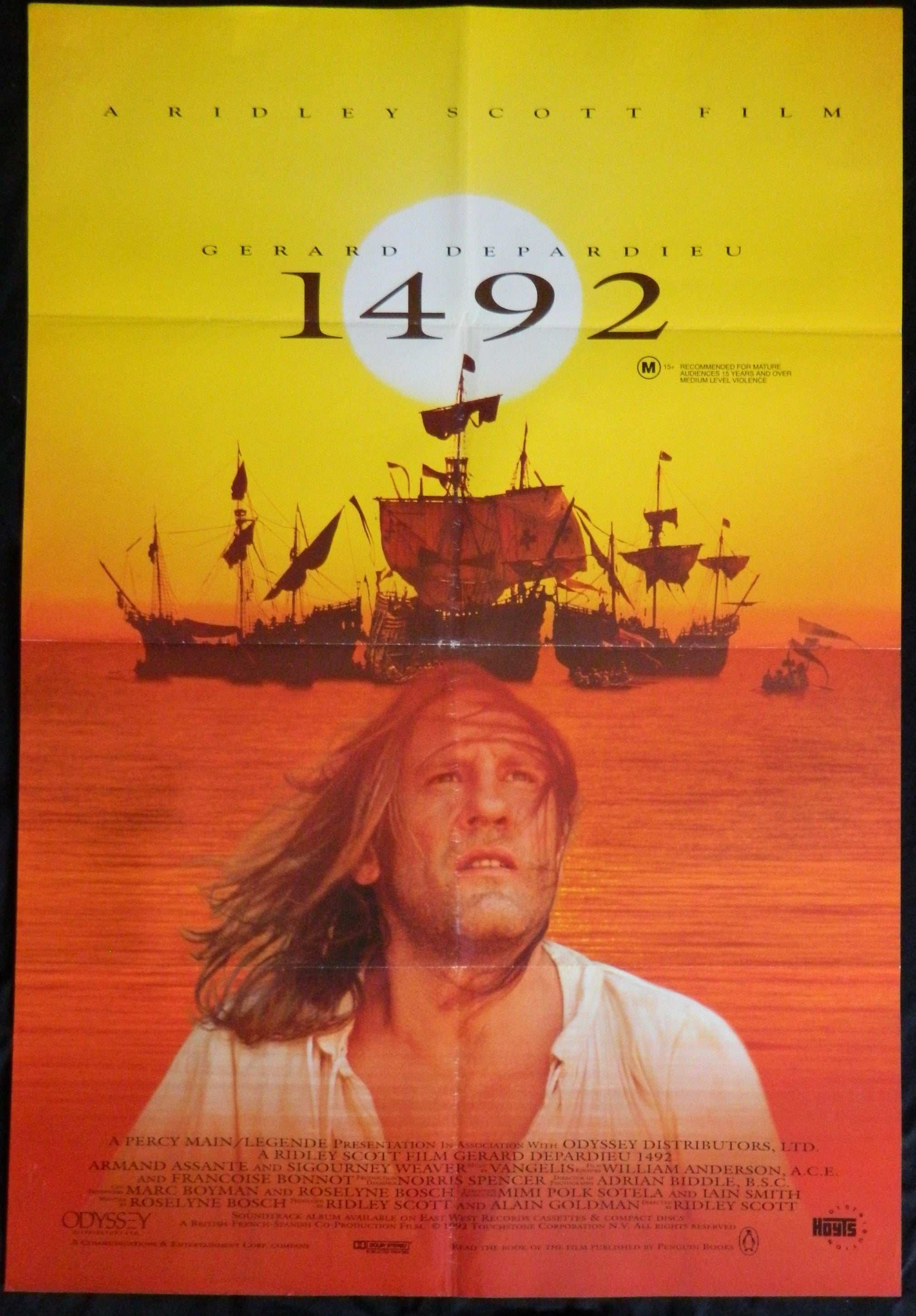 1492 CONQUEST OF PARADISE (1992)— Original Australian one sheet movie poster.