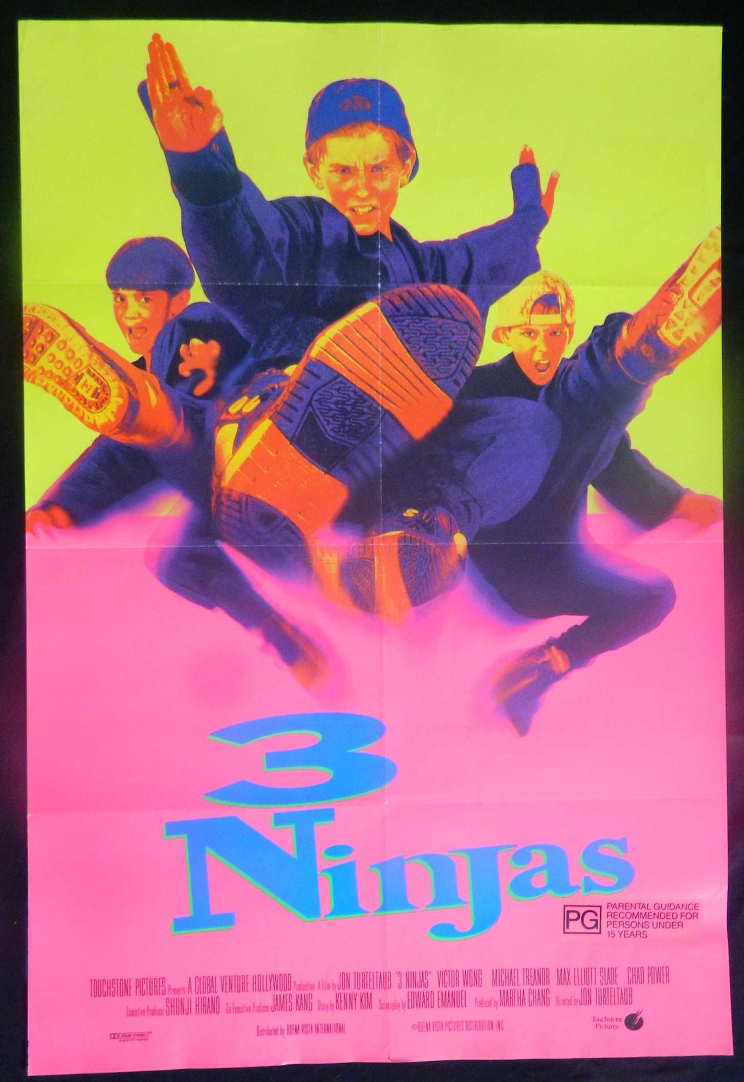 3 NINJA'S (1992)- Original Australian one sheet movie poster.