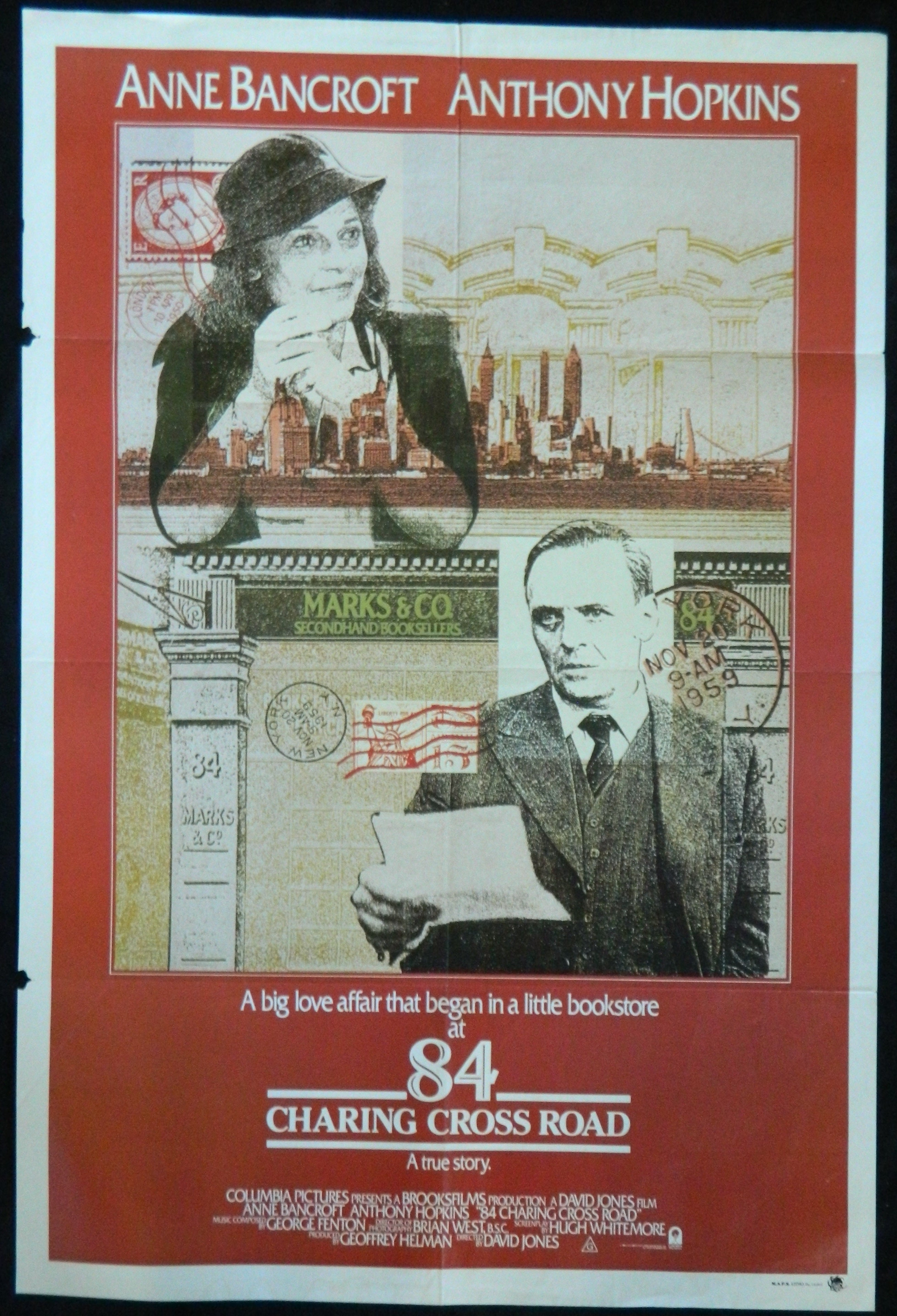 84 CHARING CROSS ROAD (1987)— Original Australian one sheet movie poster.