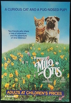 ADVENTURES OF MILO AND OTIS (1989)— Original Australian one sheet movie poster.