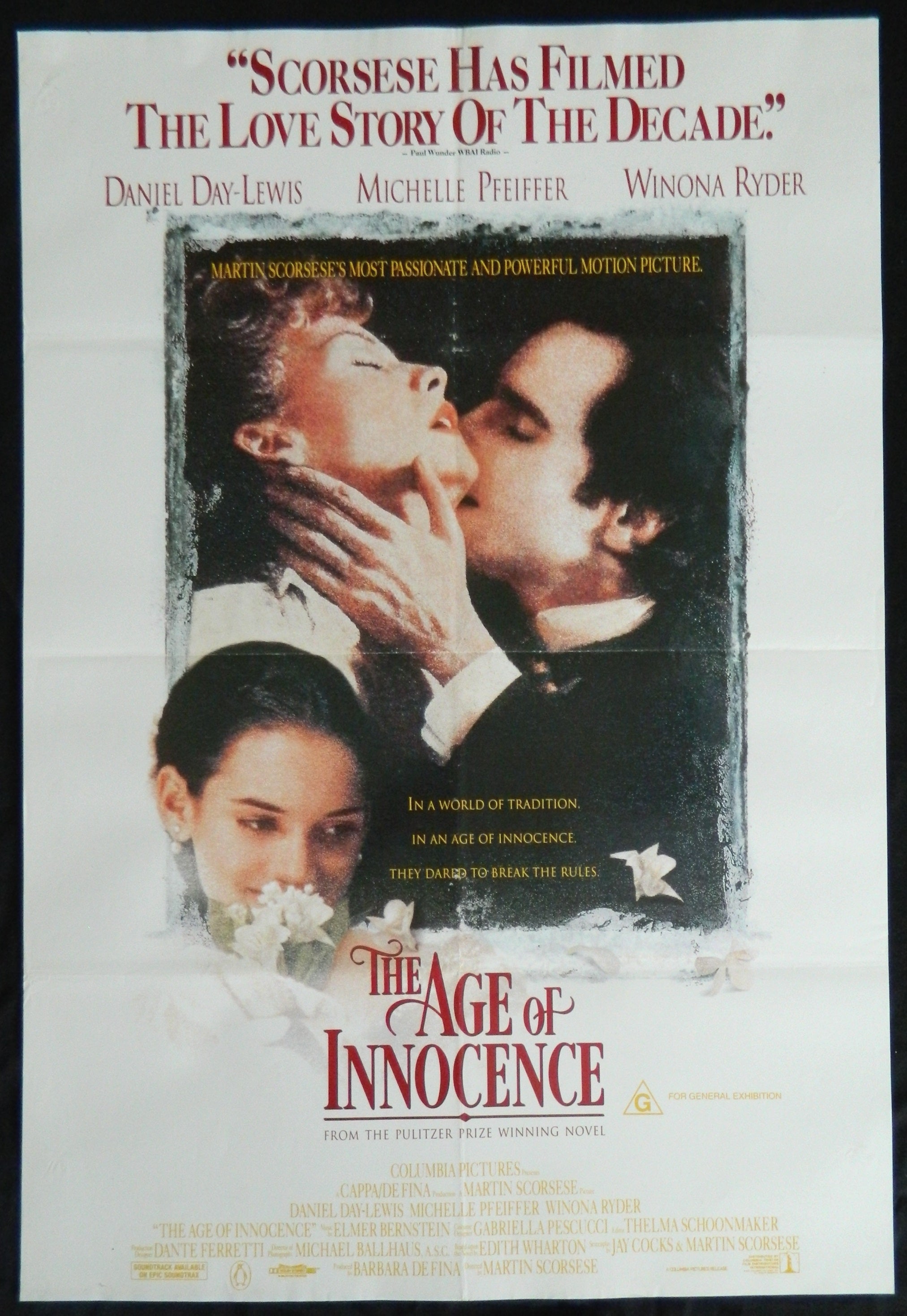THE AGE OF INNOCENSE (1993)— Original Australian one sheet movie poster