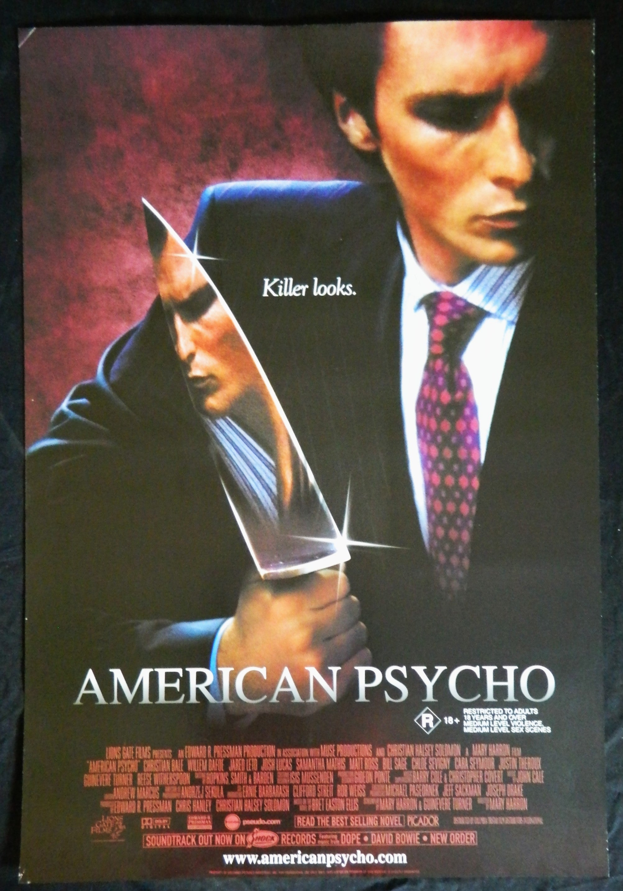 AMERICAN PSYCHO (2000)— Original Australian one sheet movie poster.