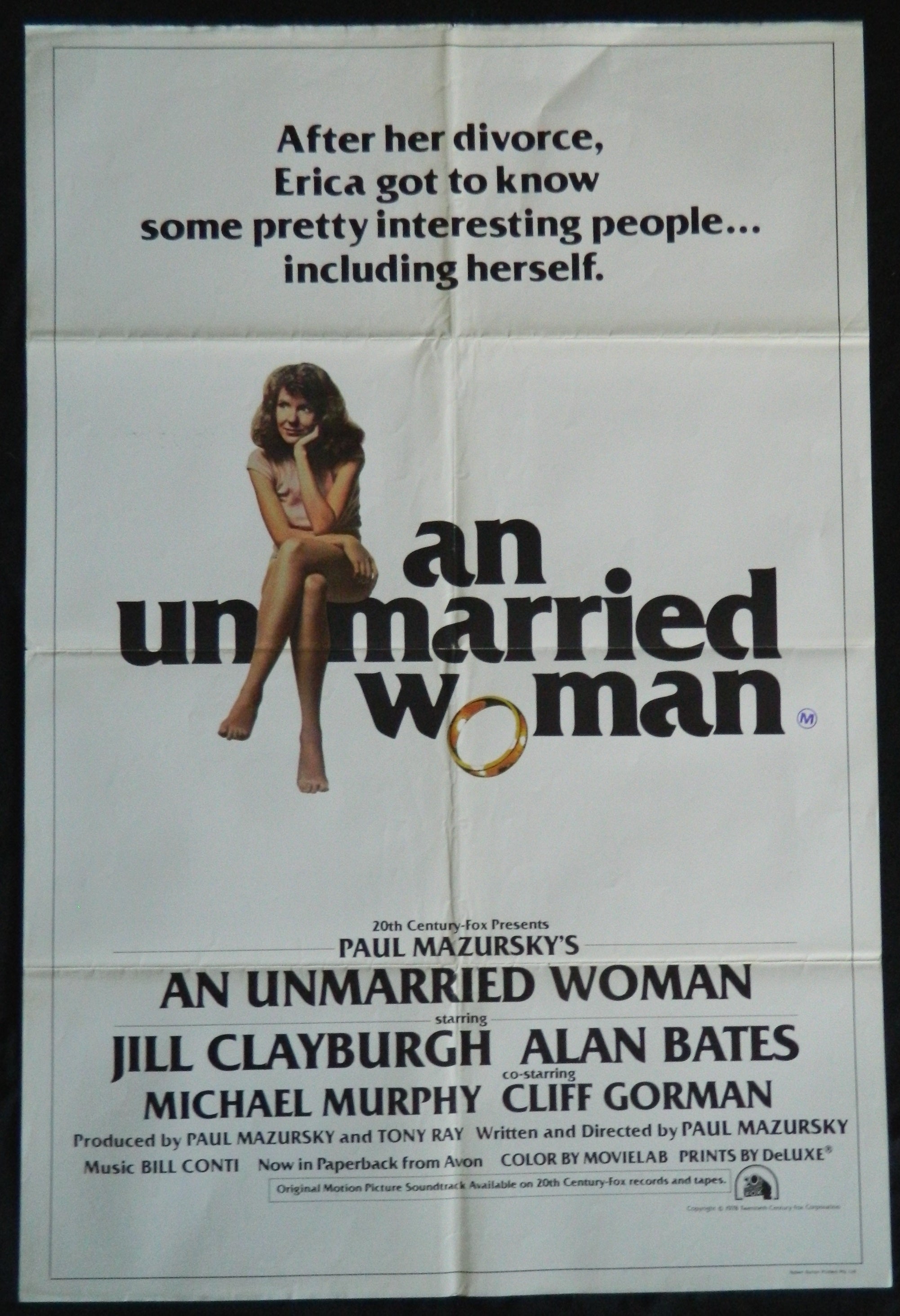 AN UNMARRIED WOMAN (1978)— Original Australian one sheet movie poster.
