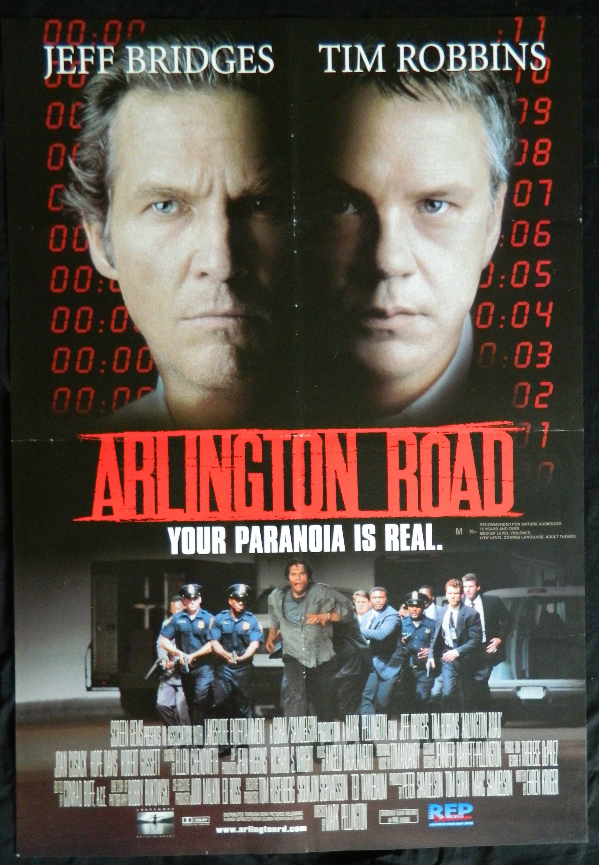 ARLINGTON ROAD  (1999)— Original Australian one sheet movie poster.
