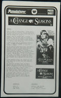 A CHANGE OF SEASONS — Original Australian Press Sheet