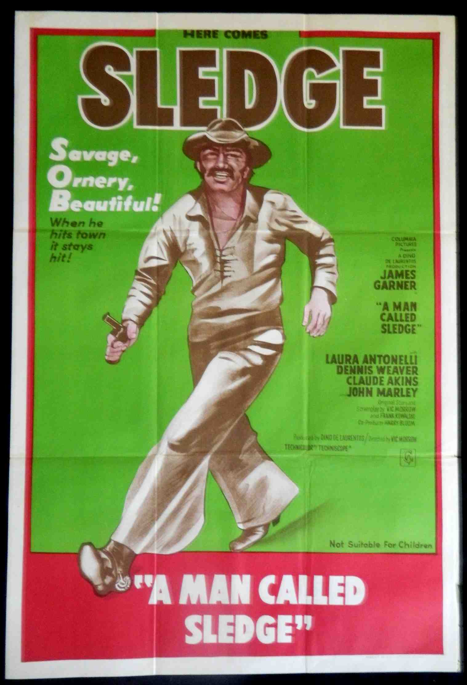 A MAN CALLED SLEDGE (1970)— Original Australian one sheet movie poster.