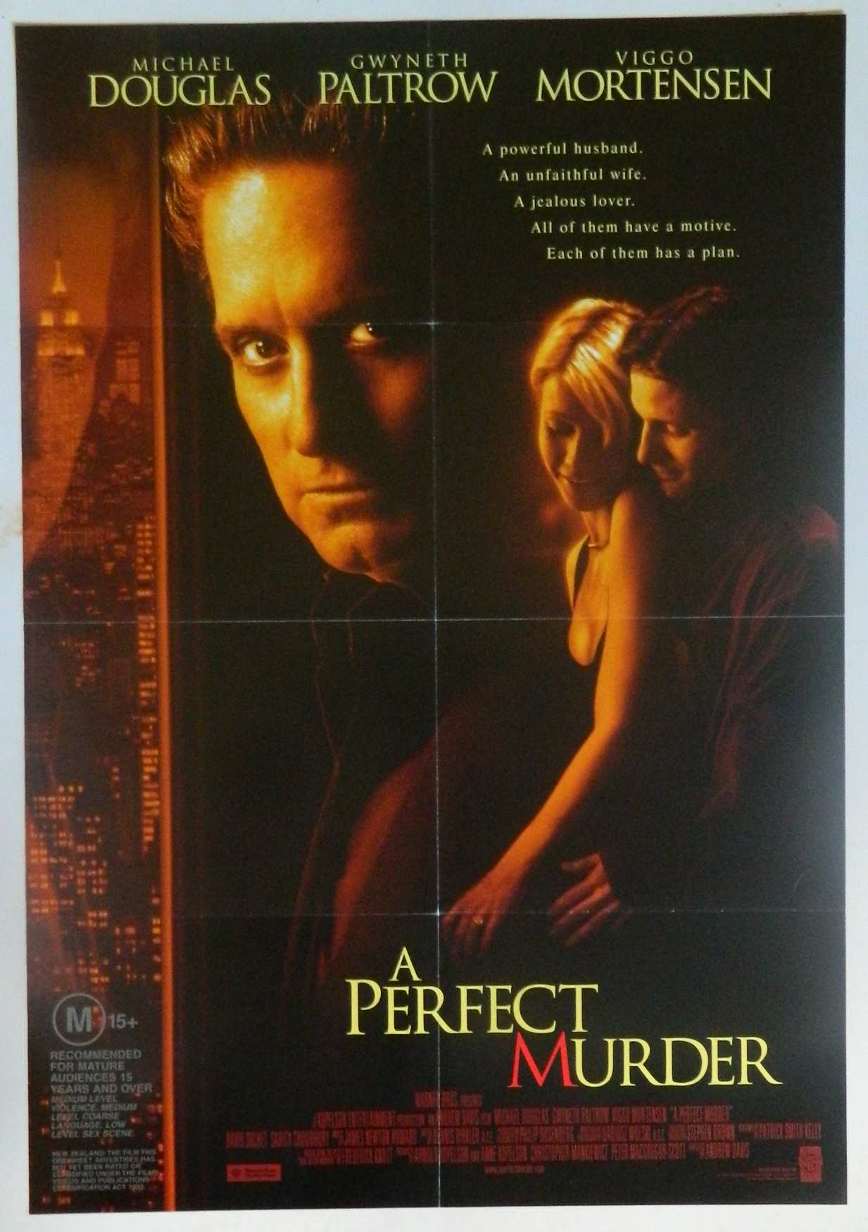 A PERFECT MURDER (1998)— Original Australian one sheet movie poster.