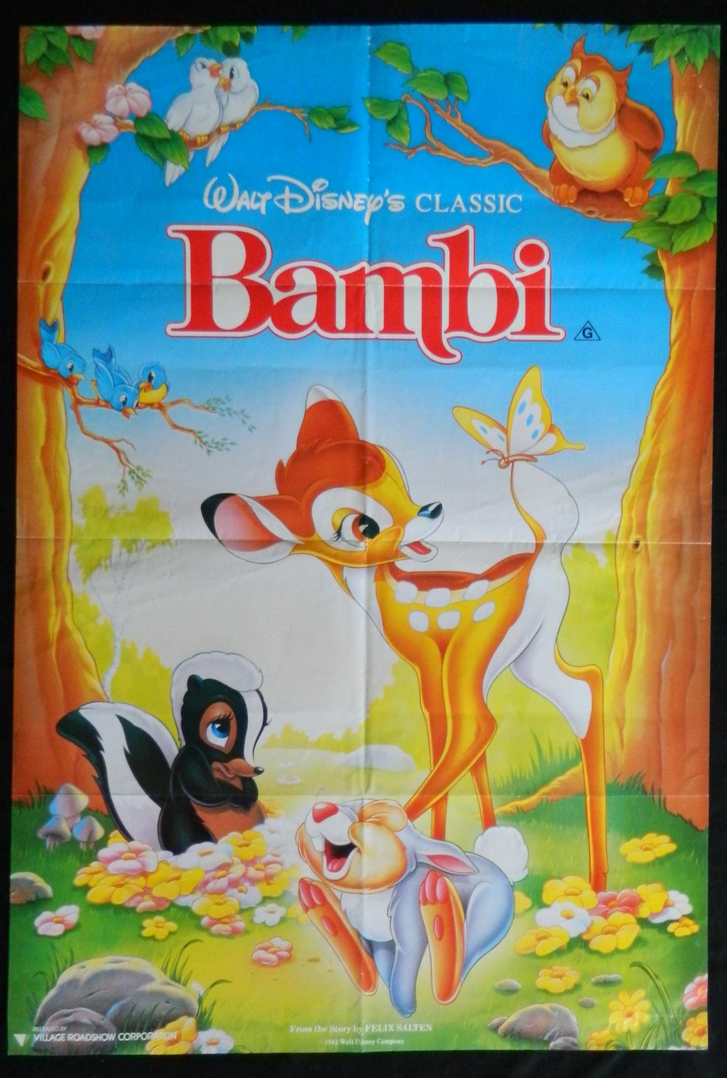 BAMBI  (1980's RR)— Original Australian one sheet movie poster.