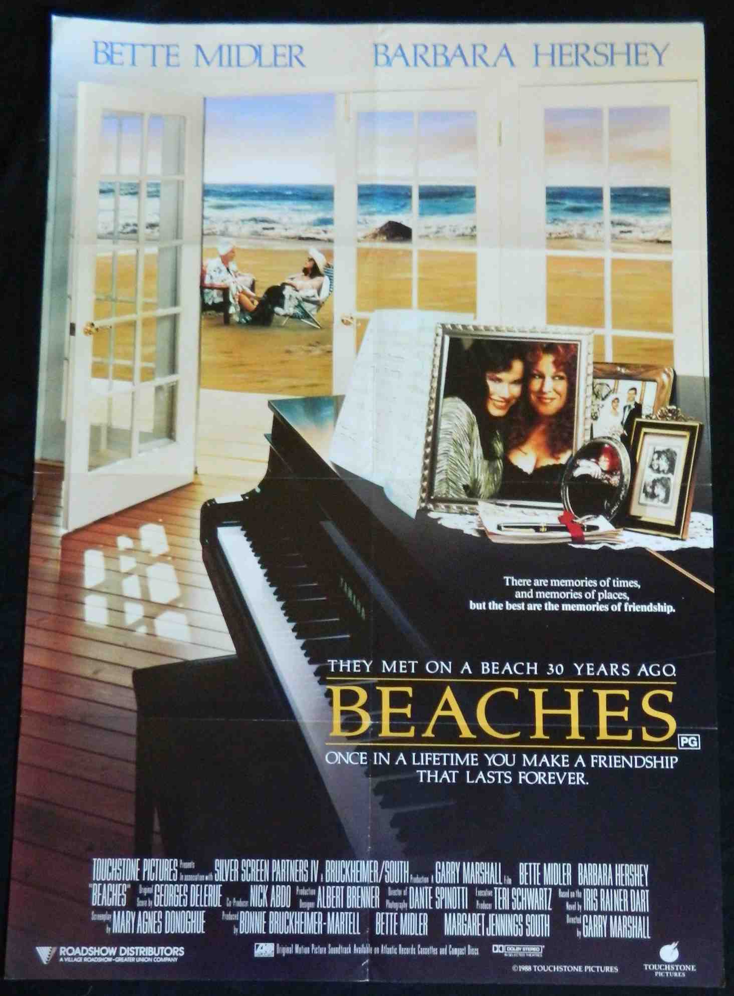 BEACHES (1988)— Original Australian one sheet movie poster.