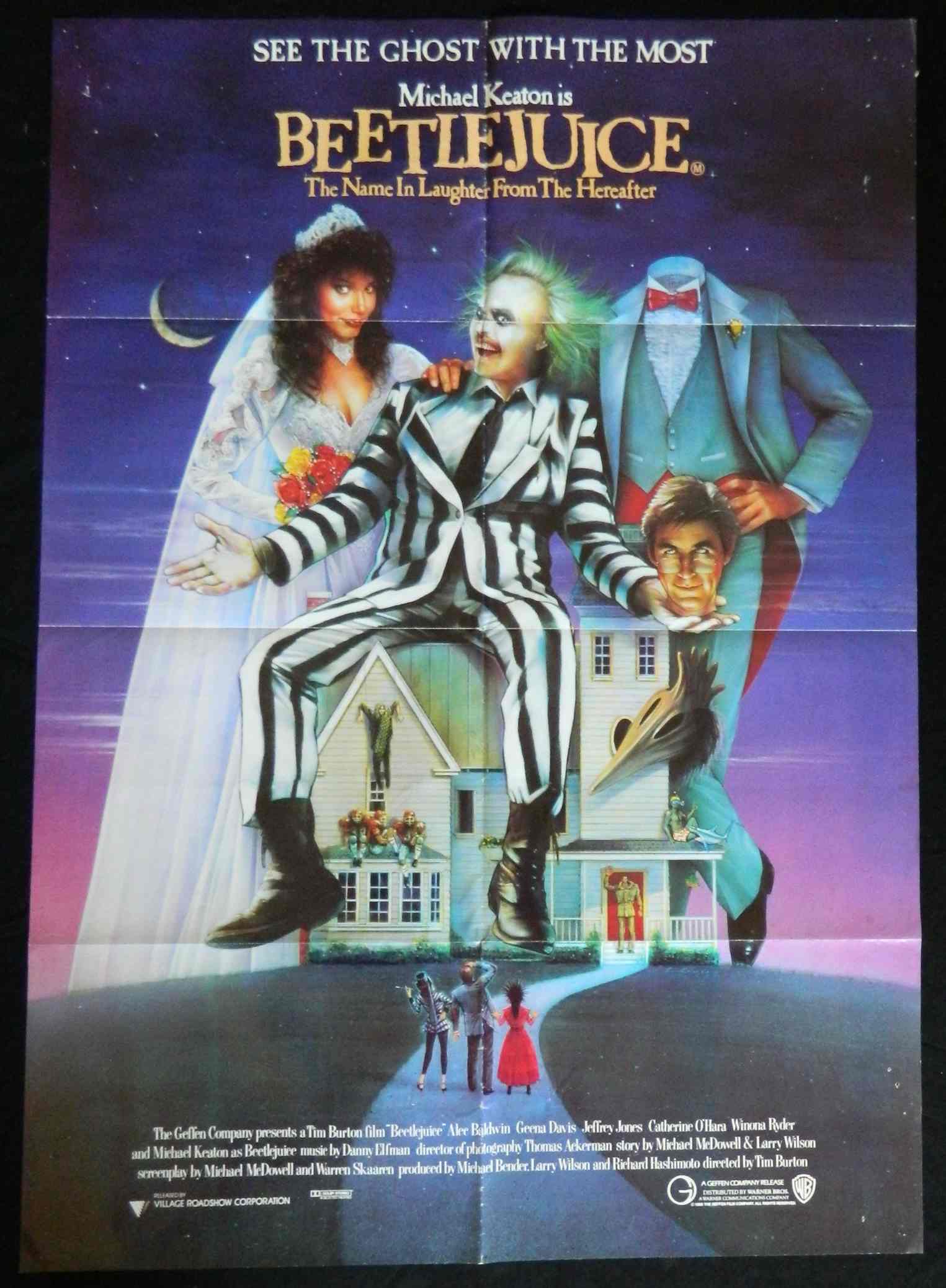 BEETLEJUICE (1988)— Original Australian one sheet movie poster.