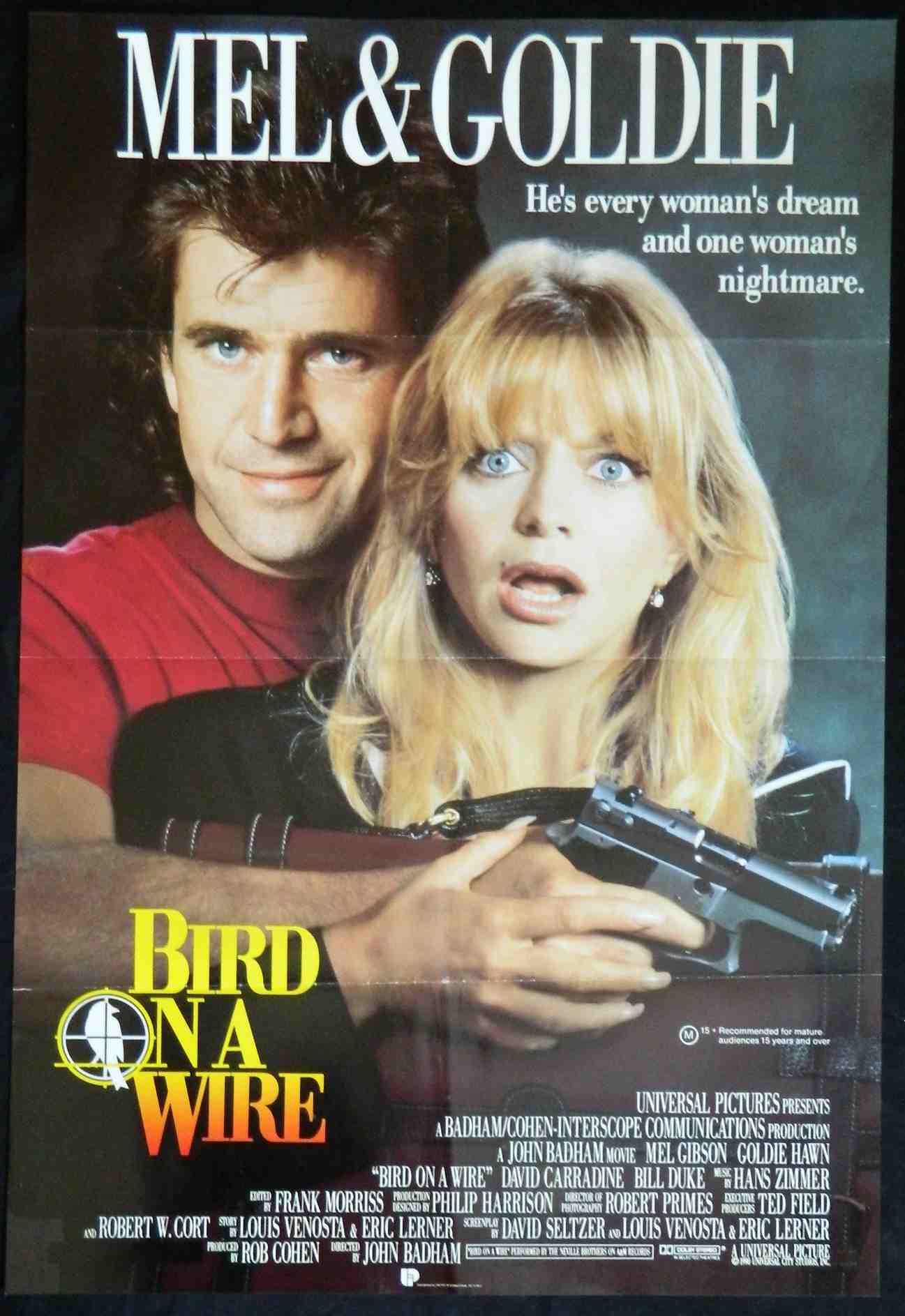BIRD ON A WIRE (1990)— Original Australian one sheet movie poster.