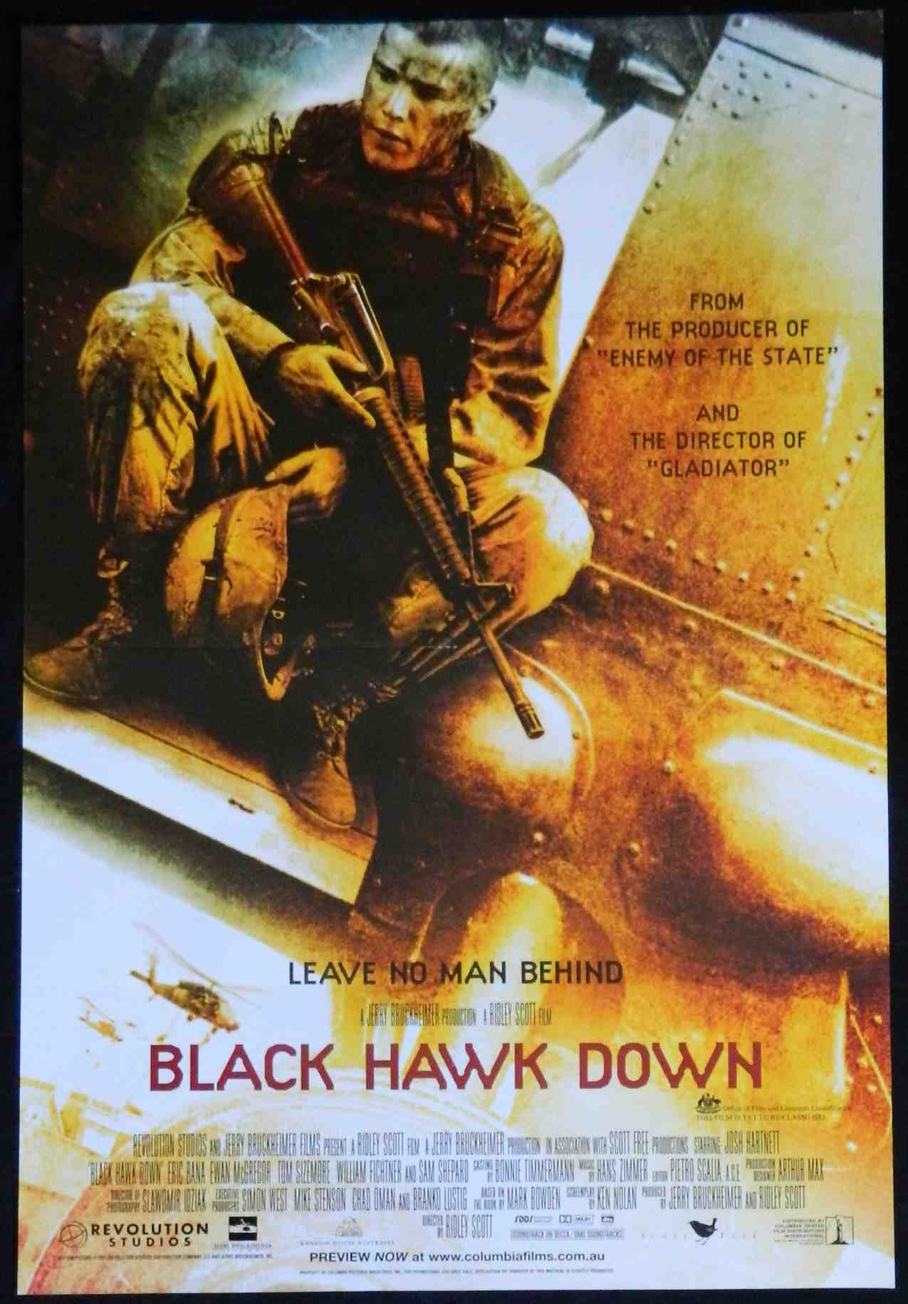 BLACK HAWK DOWN (2001)— Original Australian one sheet movie poster.