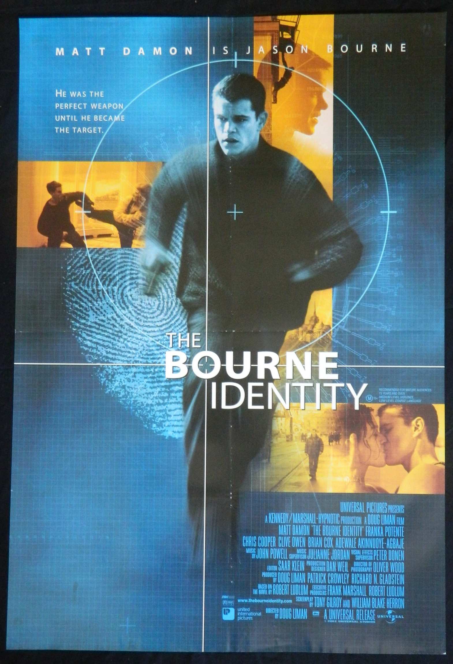 BOURNE IDENTITY (2002)— Original Australian one sheet movie poster.