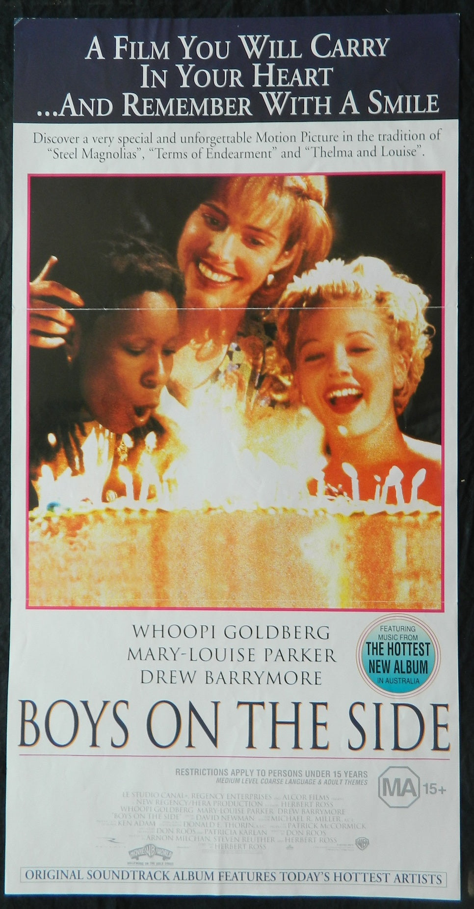 BOYS ON THE SIDE (1995)— Original Australian daybill movie poster.