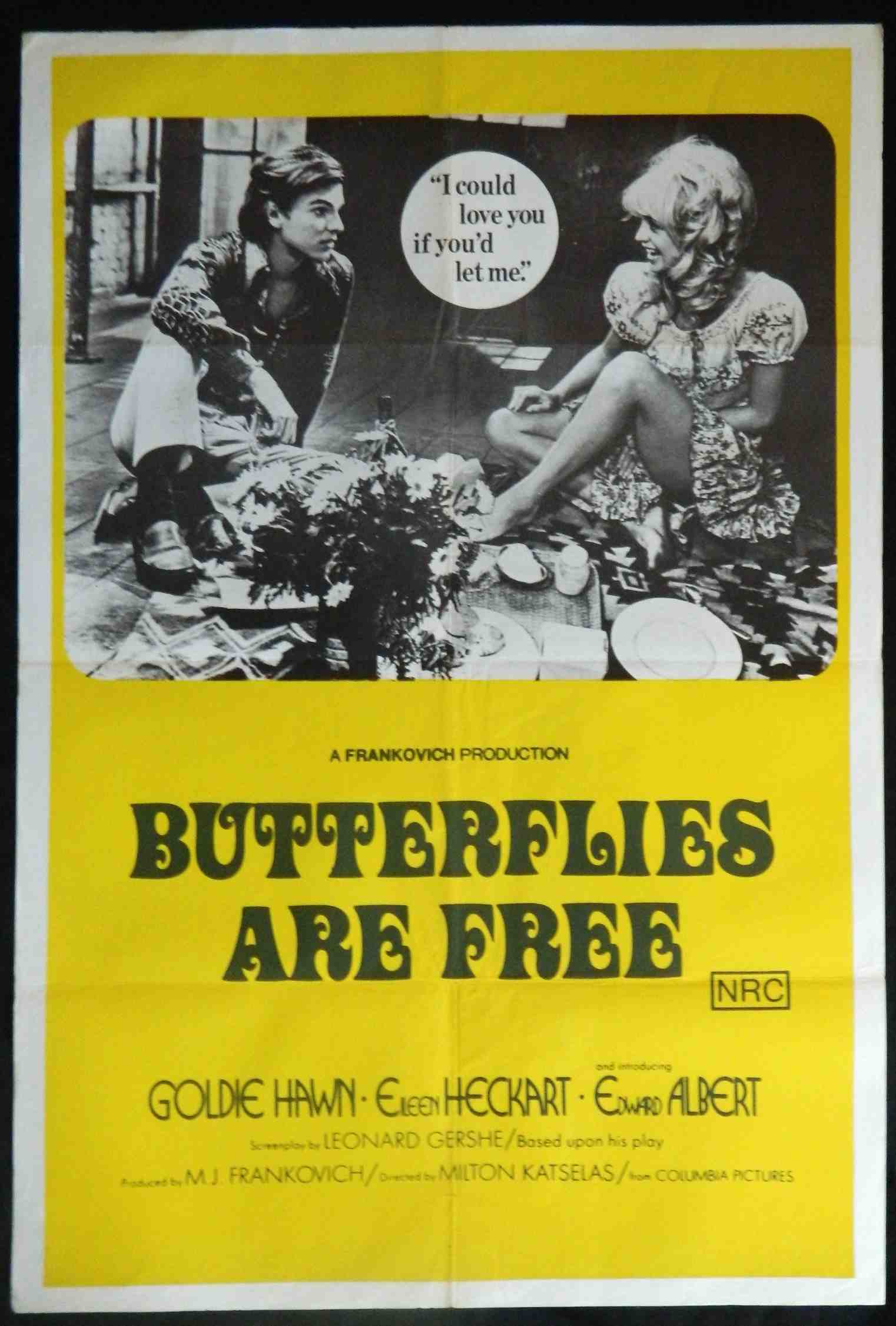 BUTTERFLIES ARE FREE (1972)— Original Australian one sheet movie poster.