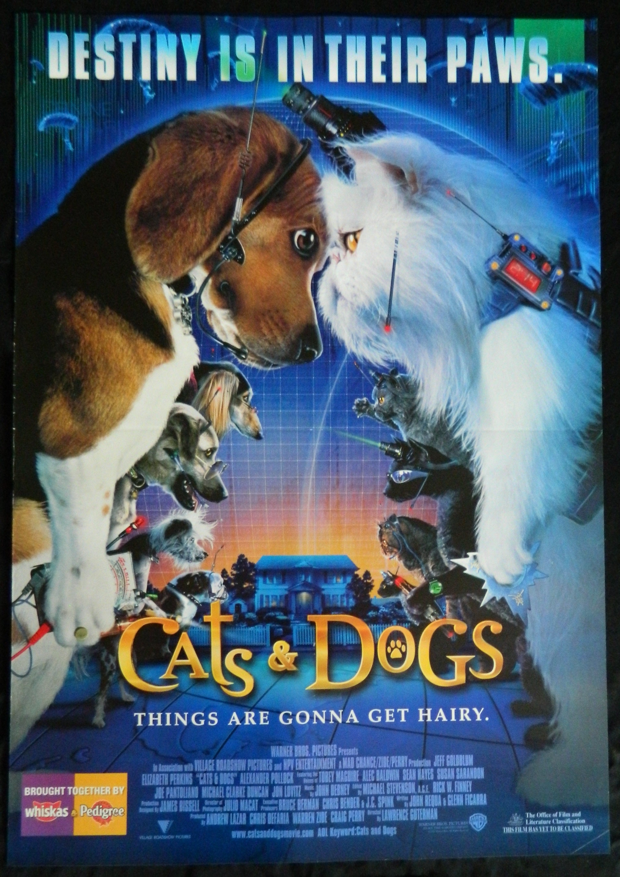 CATS AND DOGS (2001)— Original Australian one sheet movie poster