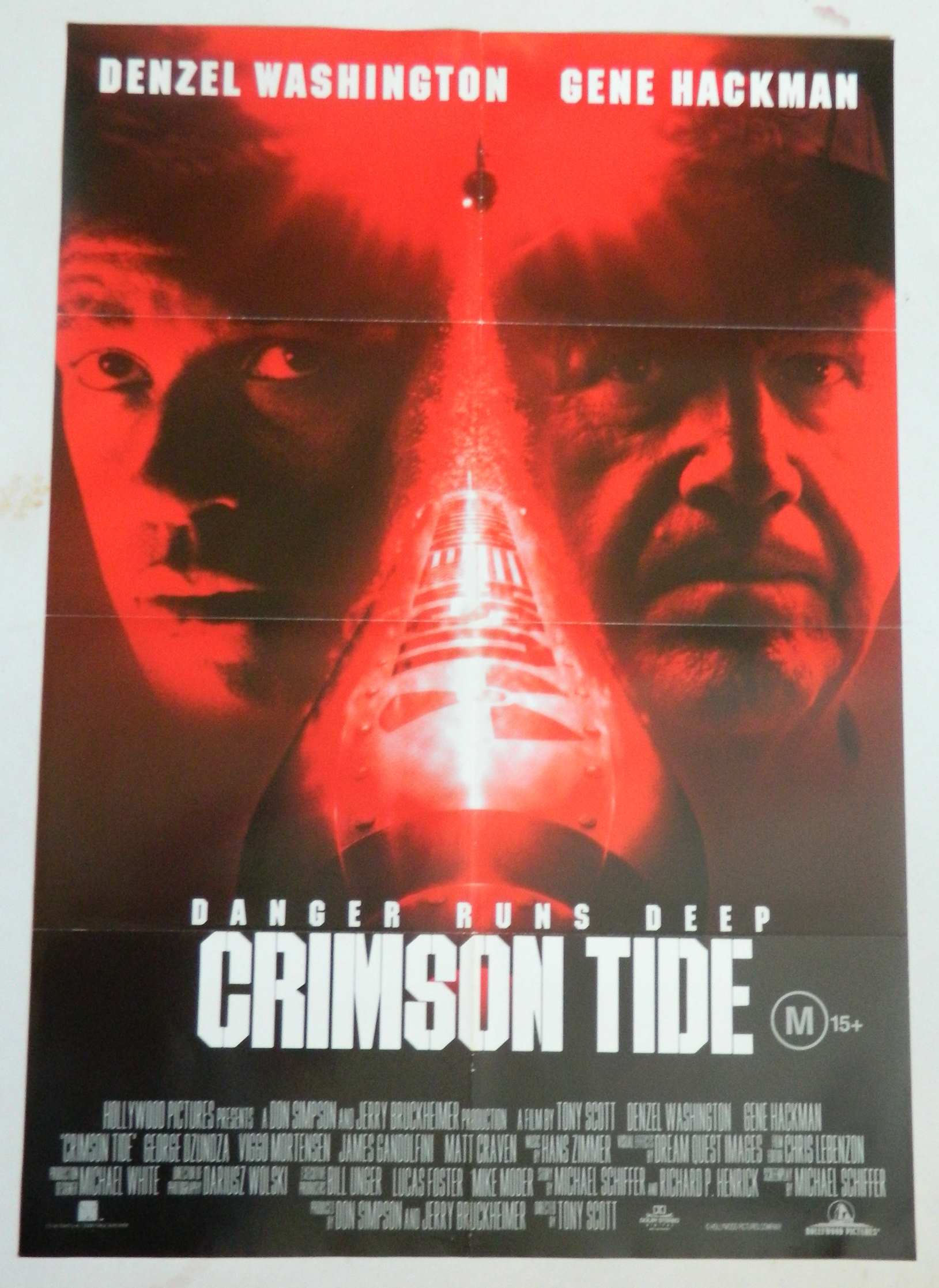CRIMSON TIDE (1995)— Original Australian one sheet movie poster