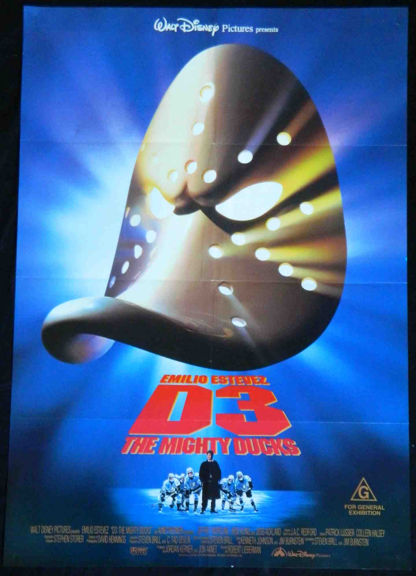 D3 THE MIGHTY DUCKS  (1998)— Original Australian one sheet movie poster