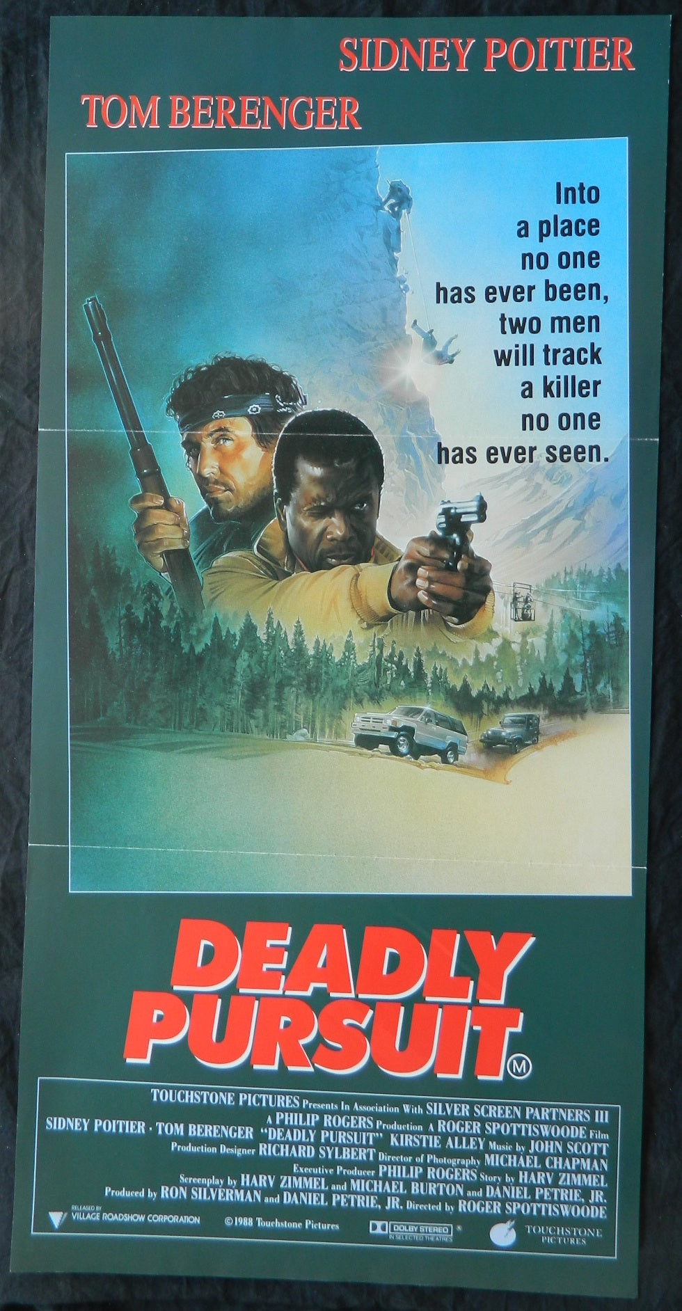 DEADLY PURSUIT (1988)— Original Australian daybill movie poster.