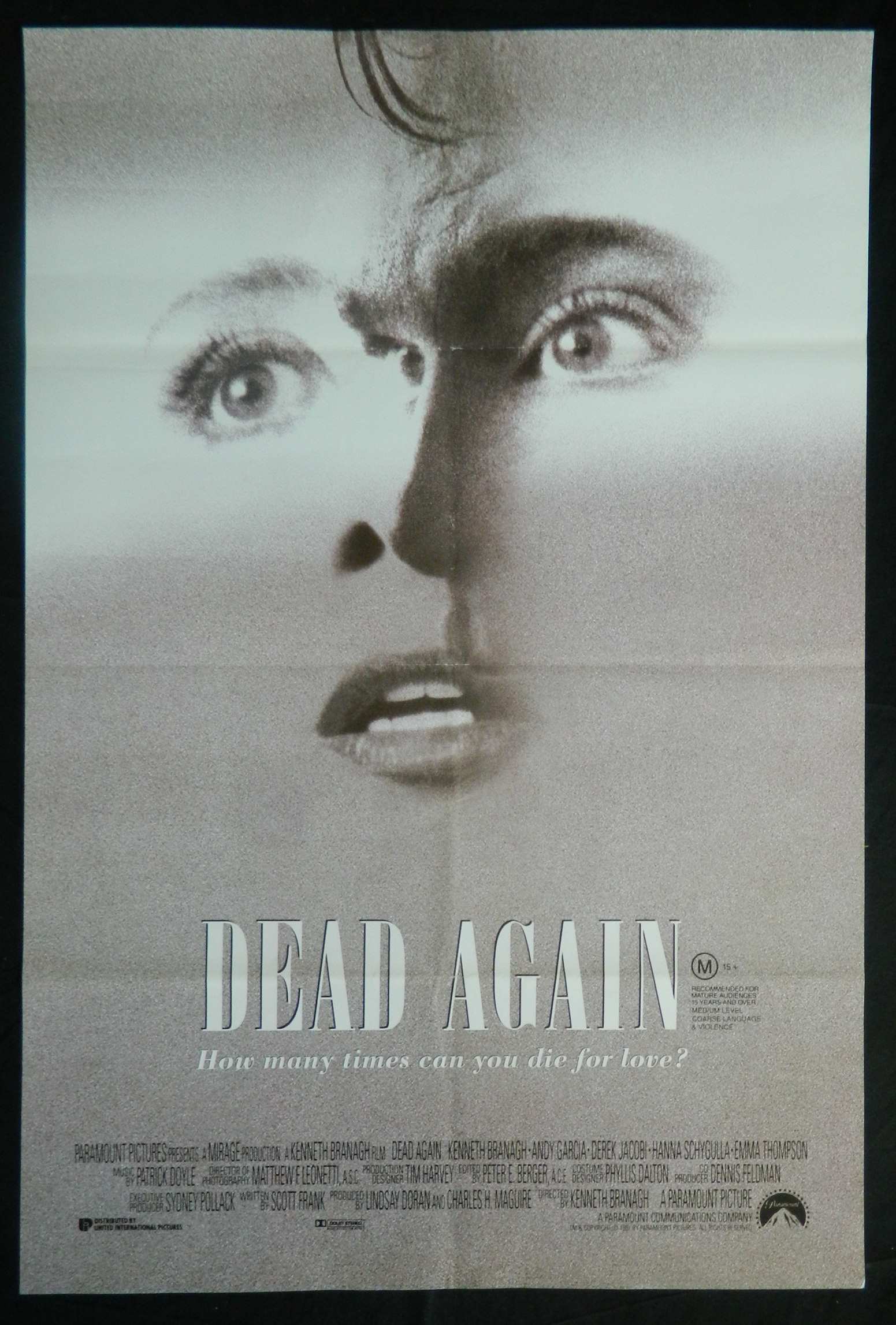 DEAD AGAIN (1991)— Original Australian one sheet movie poster