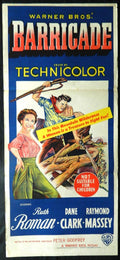 BARRICADE (1950)— Original Australian daybill movie poster.