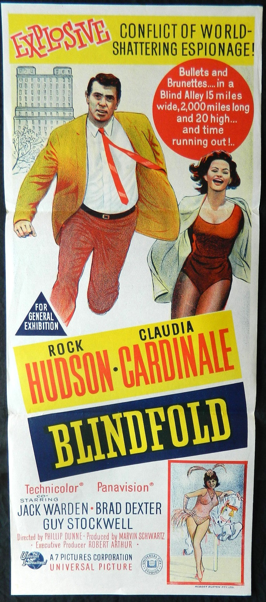 BLINDFOLD (1966)— Original Australian daybill movie poster.