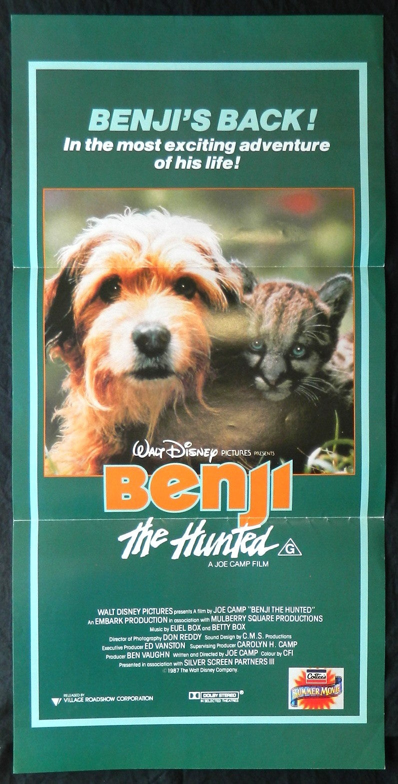 BENJI THE HUNTED (1987)— Original Australian daybill movie poster.