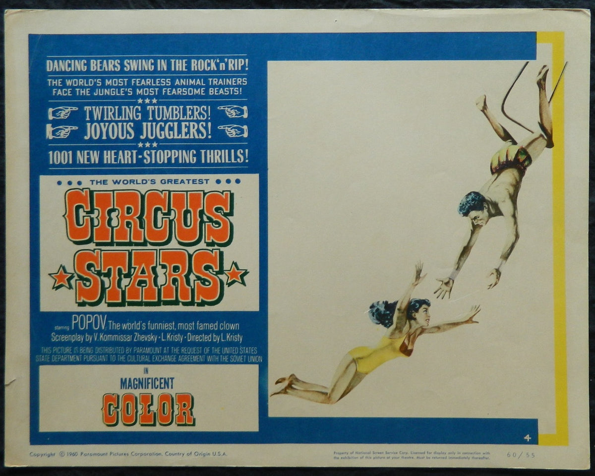 CIRCUS STARS THE BIG ARENA (4) (1958) — Original Australian Lobby Card