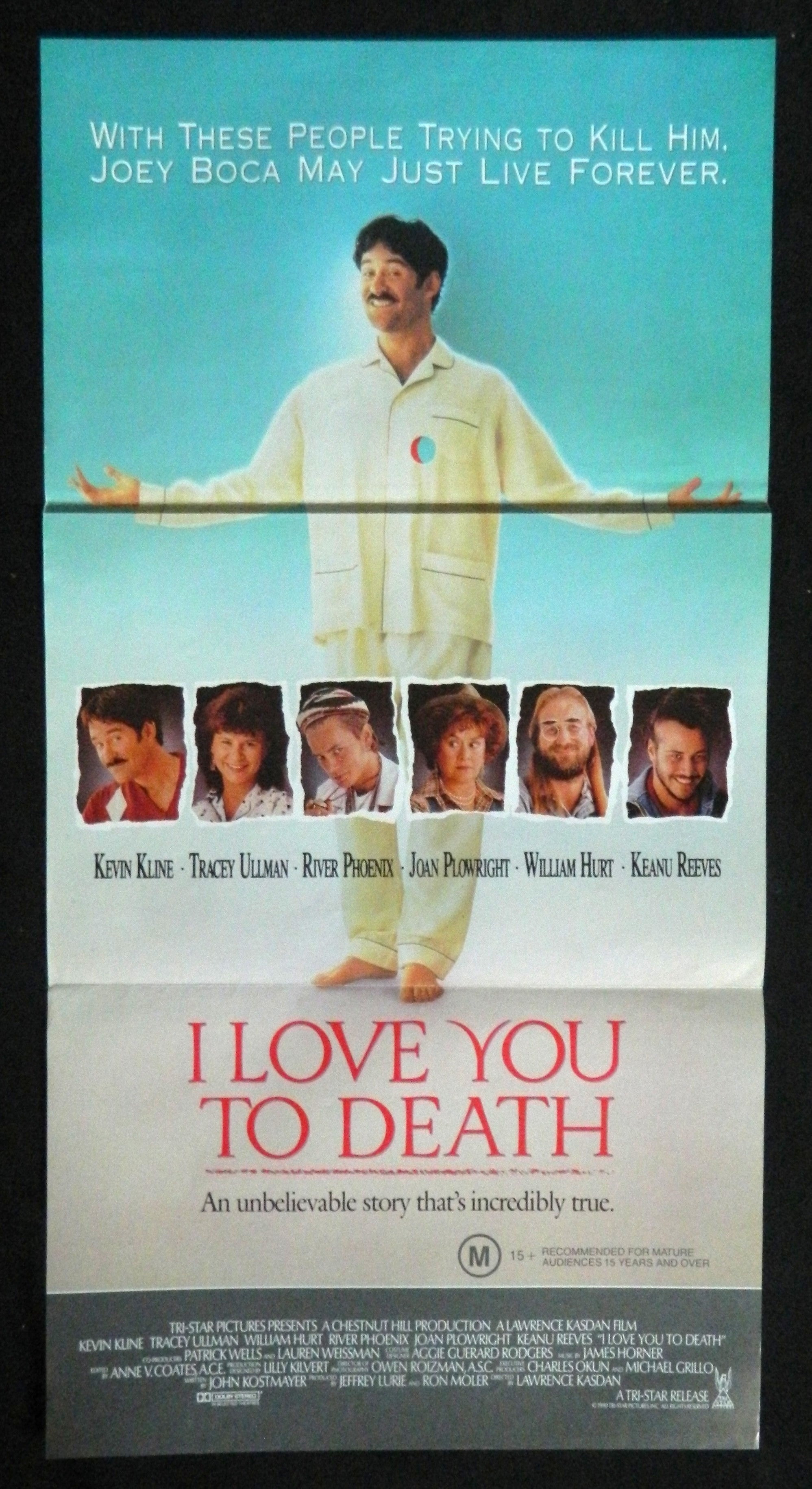 I  LOVE YOU TO DEATH  (1990)— Original Australian daybill movie poster.