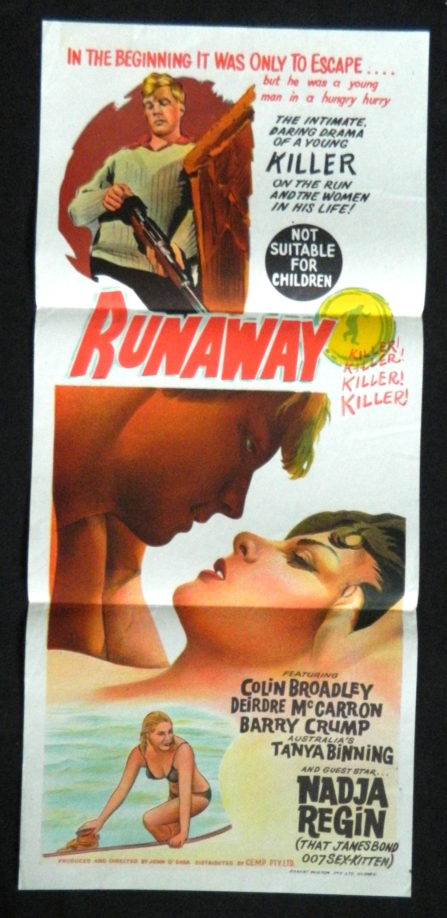 RUNAWAY(1964) — Original Australian daybill movie poster