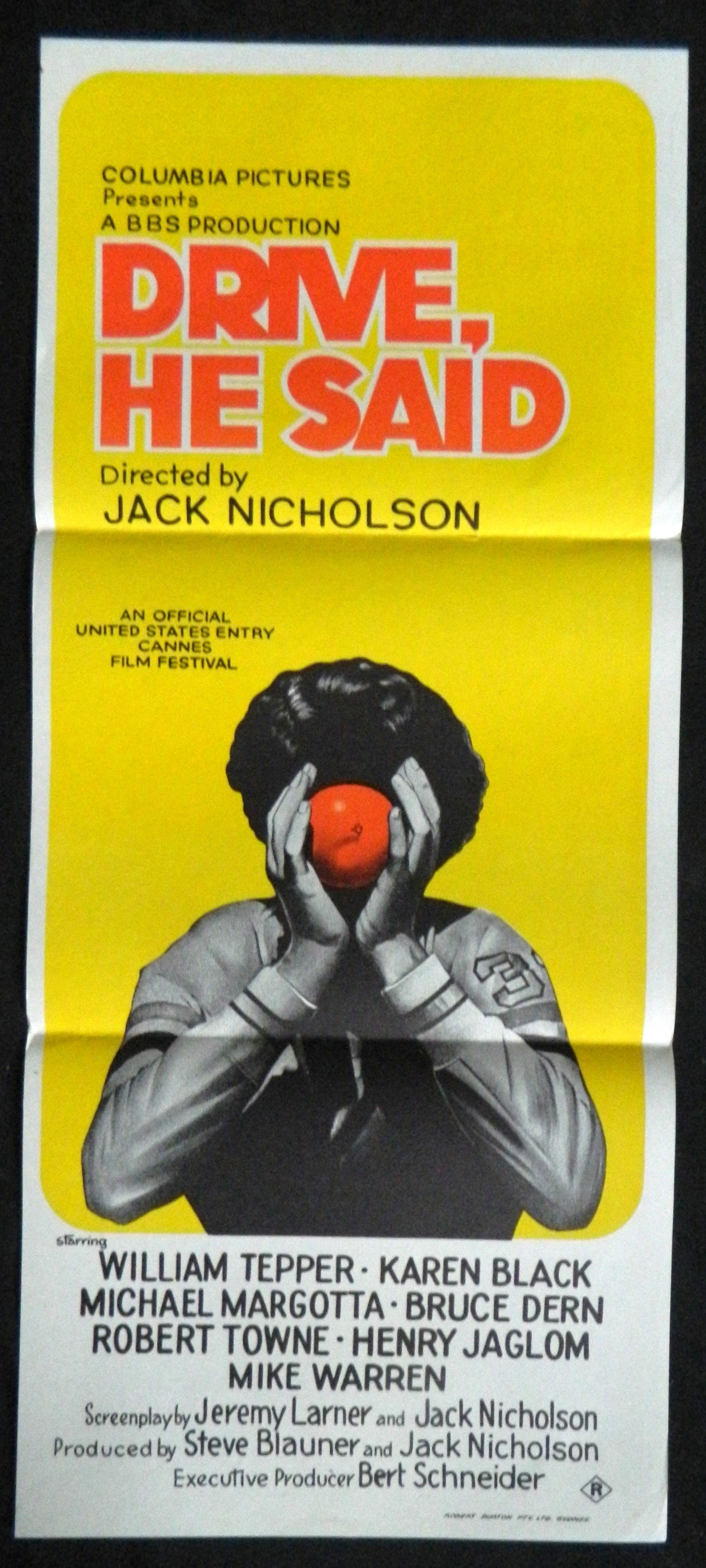 DRIVE HE SAID (1971)— Original Australian daybill movie poster.