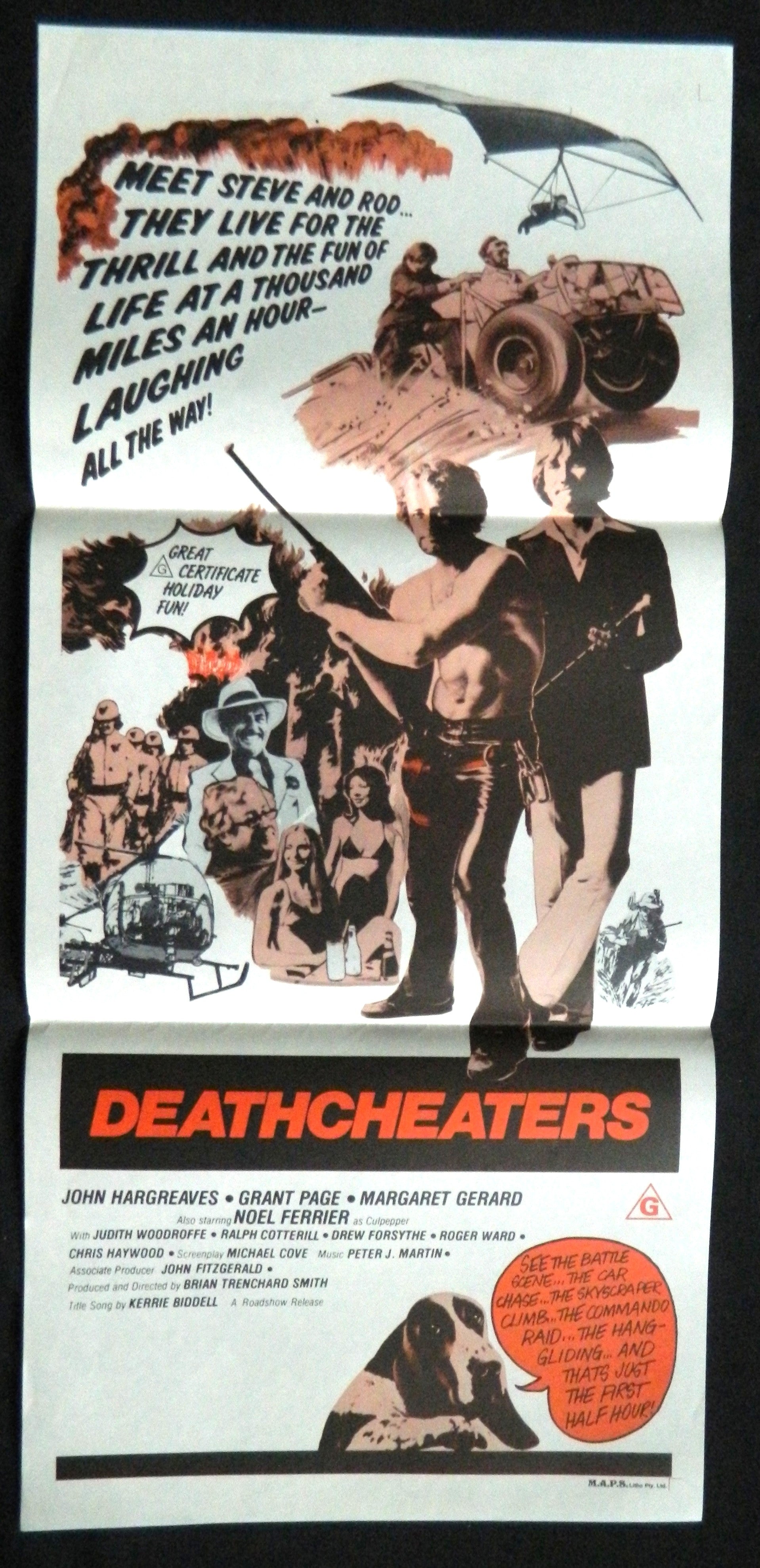 DEATH CHEATERS (1976)— Original Australian daybill movie poster.
