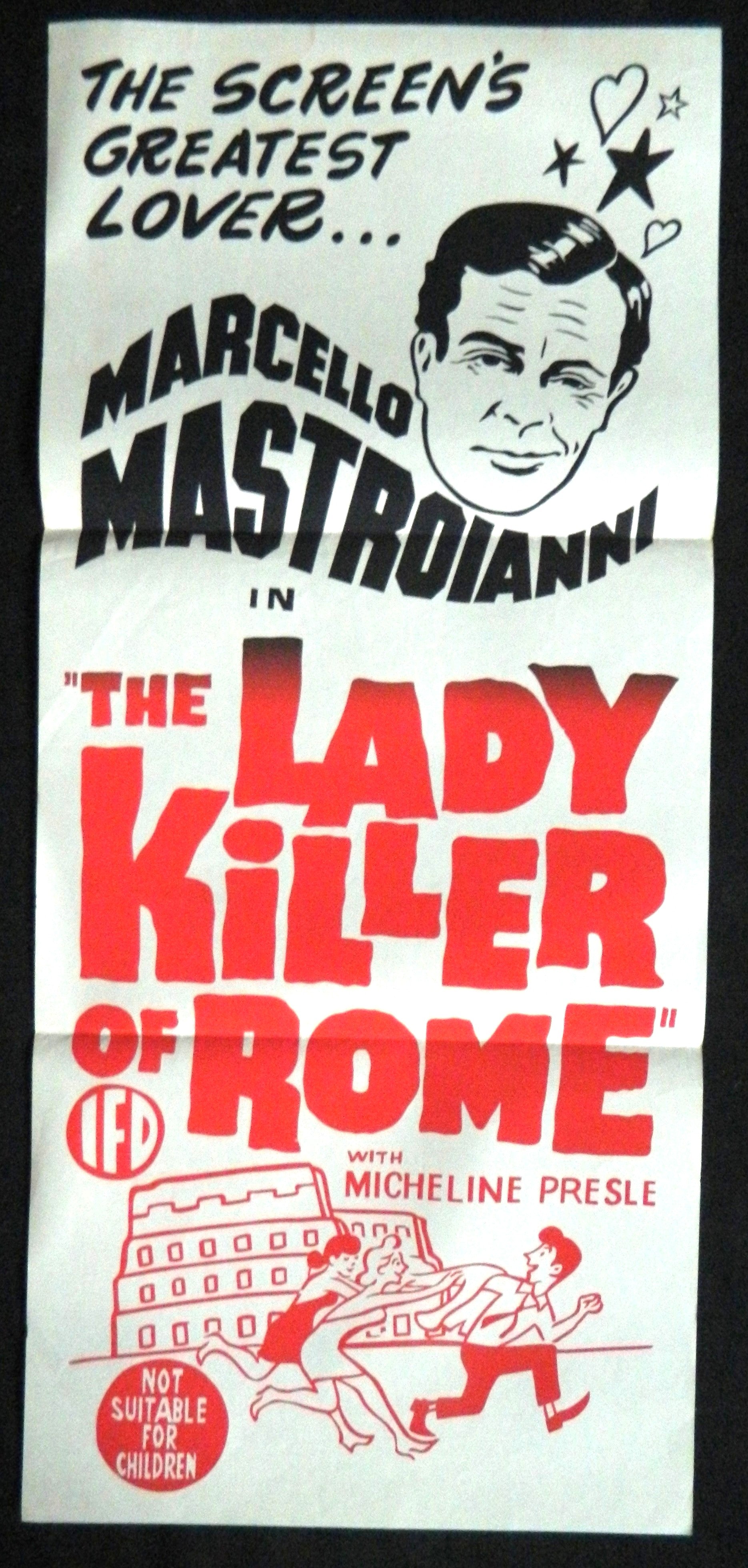 LADY KILLER OF ROME (1965) — Original Australian daybill movie poster