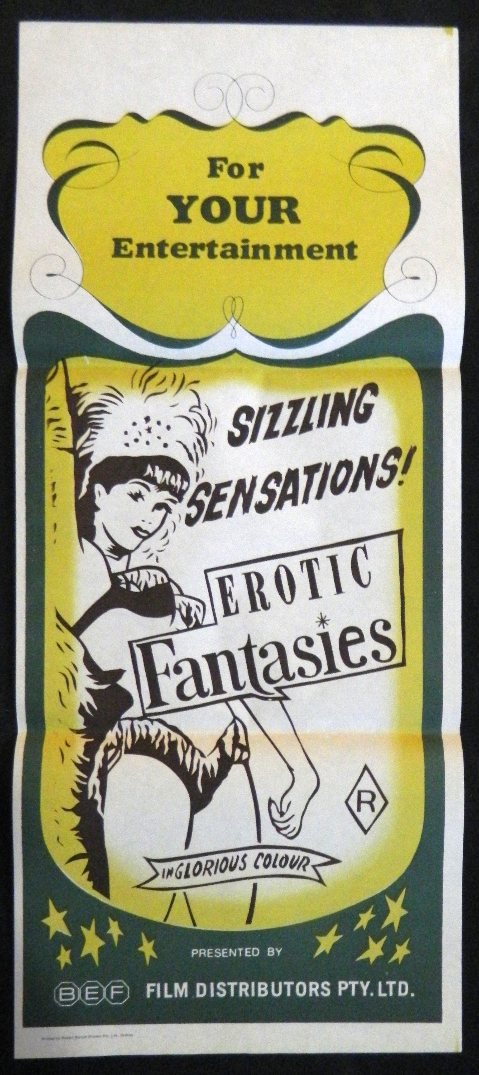 EROTIC FANTASIES (1970)— Original Australian daybill movie poster.