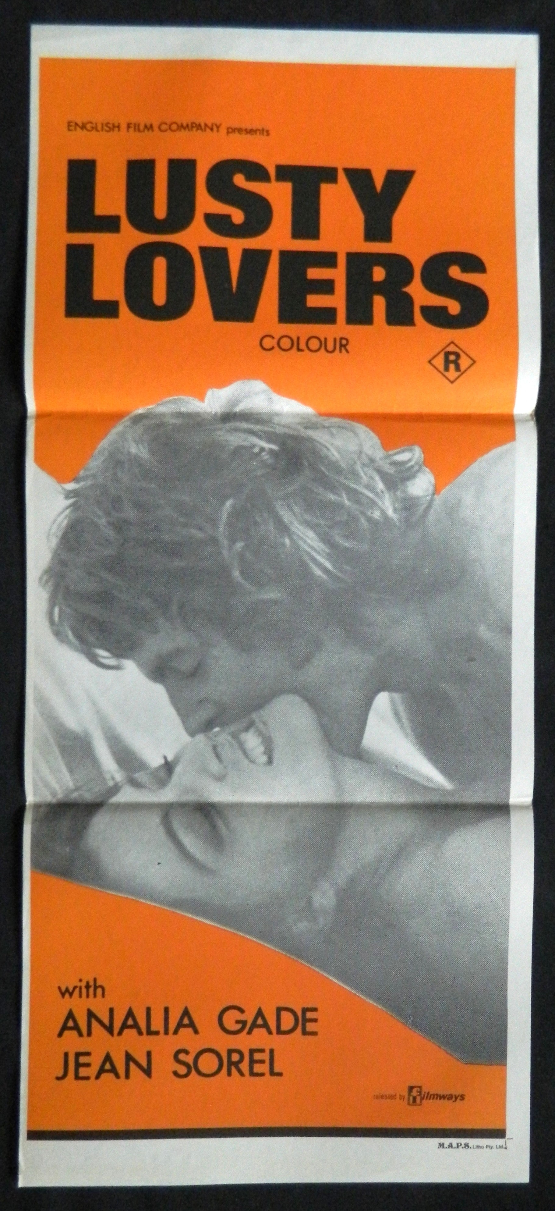 LUSTY LOVERS (1970) — Original Australian daybill movie poster