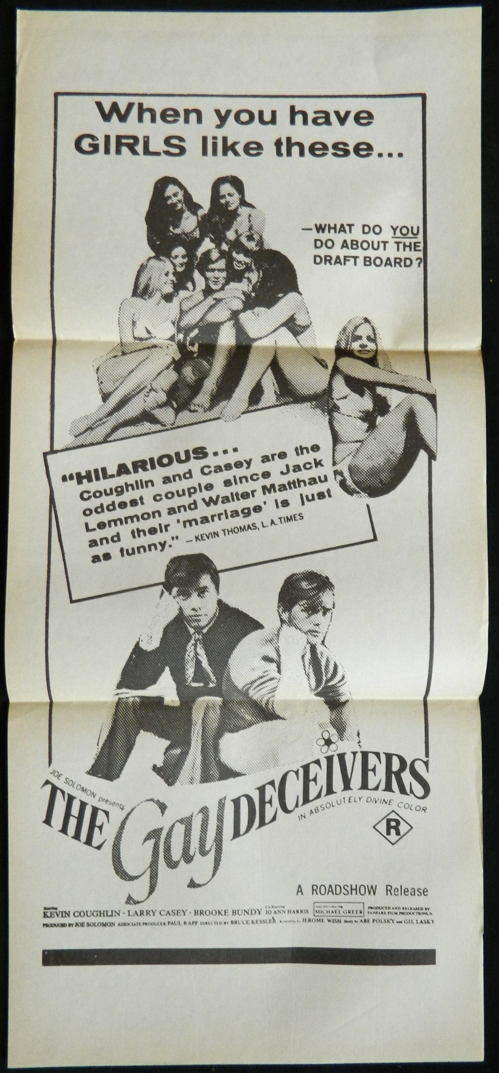 GAY DECIEVERS (1969)— Original Australian daybill movie poster.