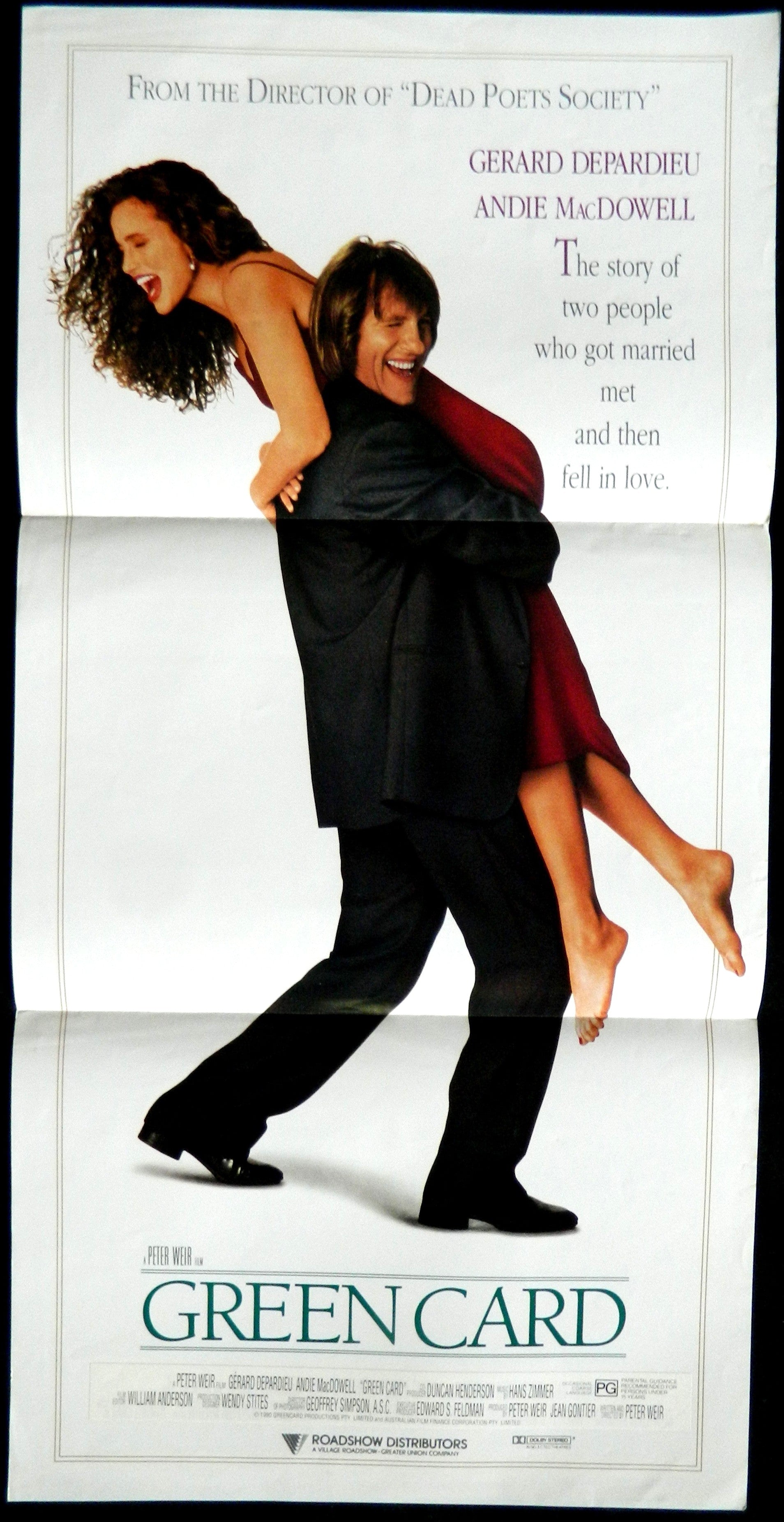 GREEN CARD (1990)— Original Australian daybill movie poster.