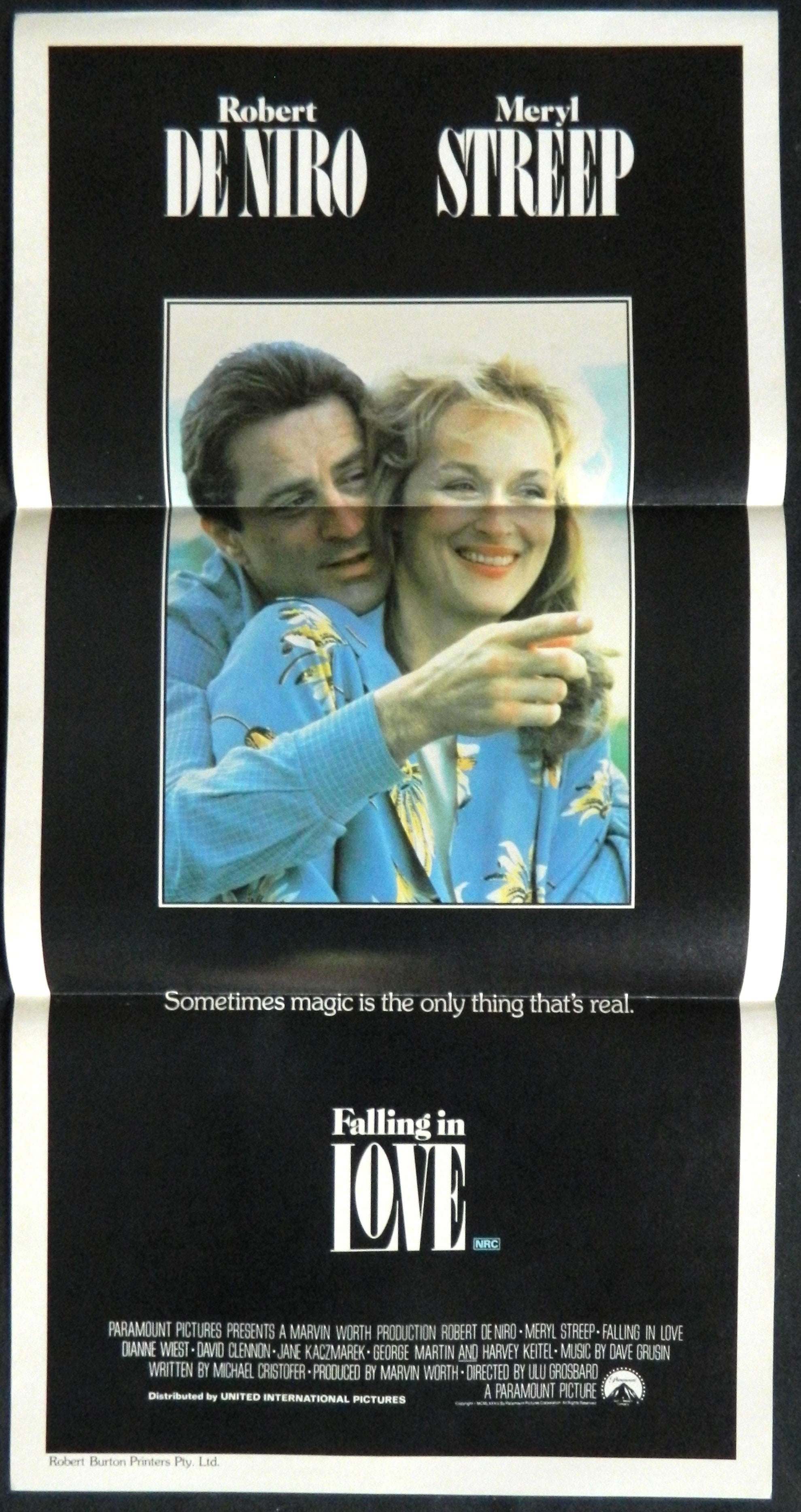FALLING IN LOVE (1984)— Original Australian daybill movie poster.