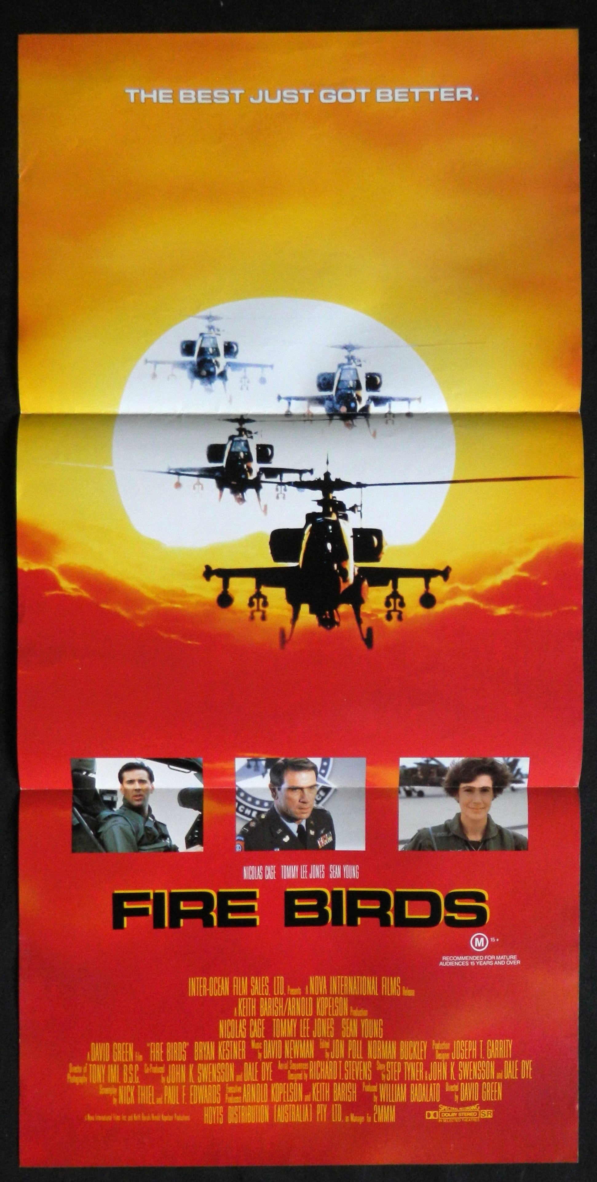 FIRE BIRDS (1990)— Original Australian daybill movie poster.