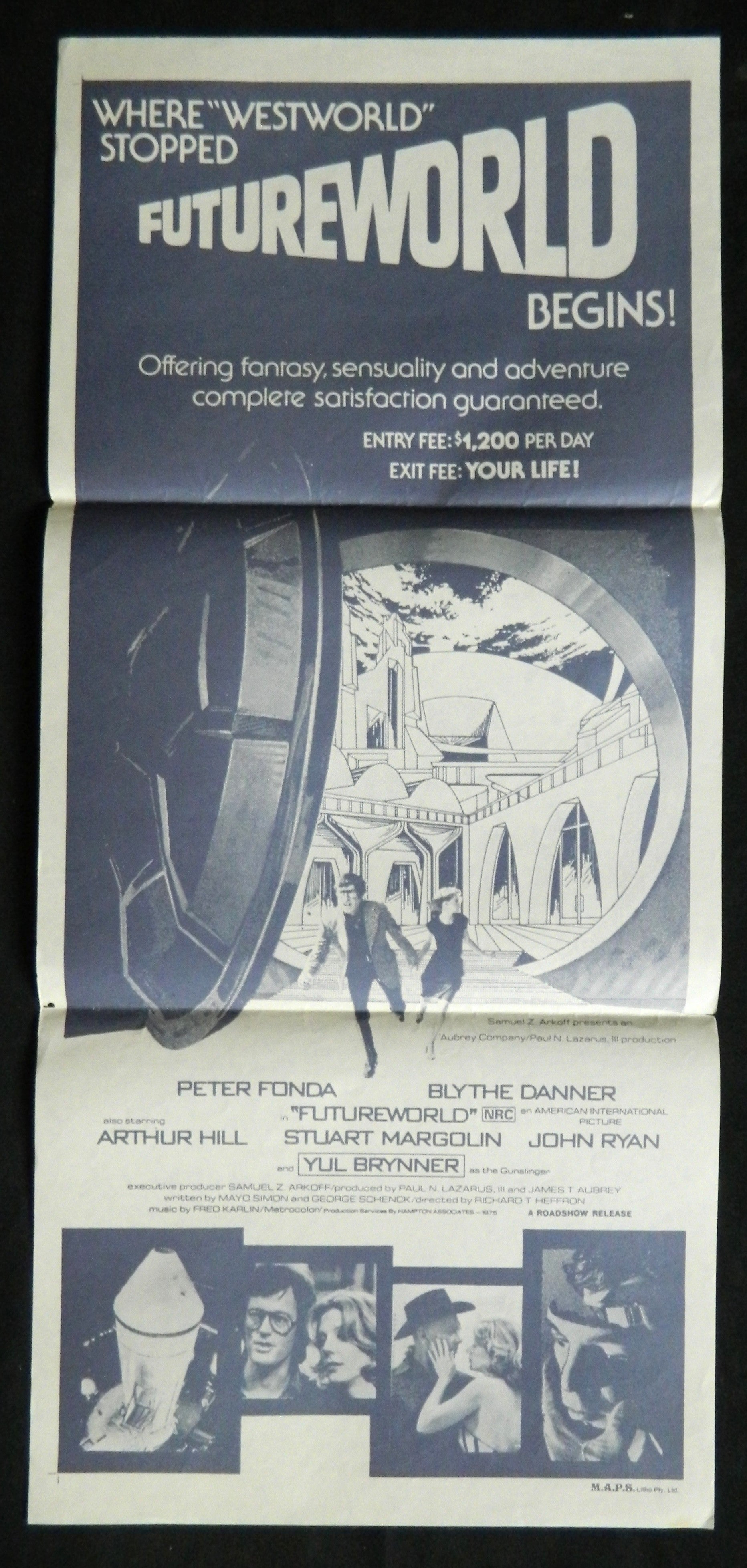 FUTURE WORLD (1976)— Original Australian daybill movie poster.