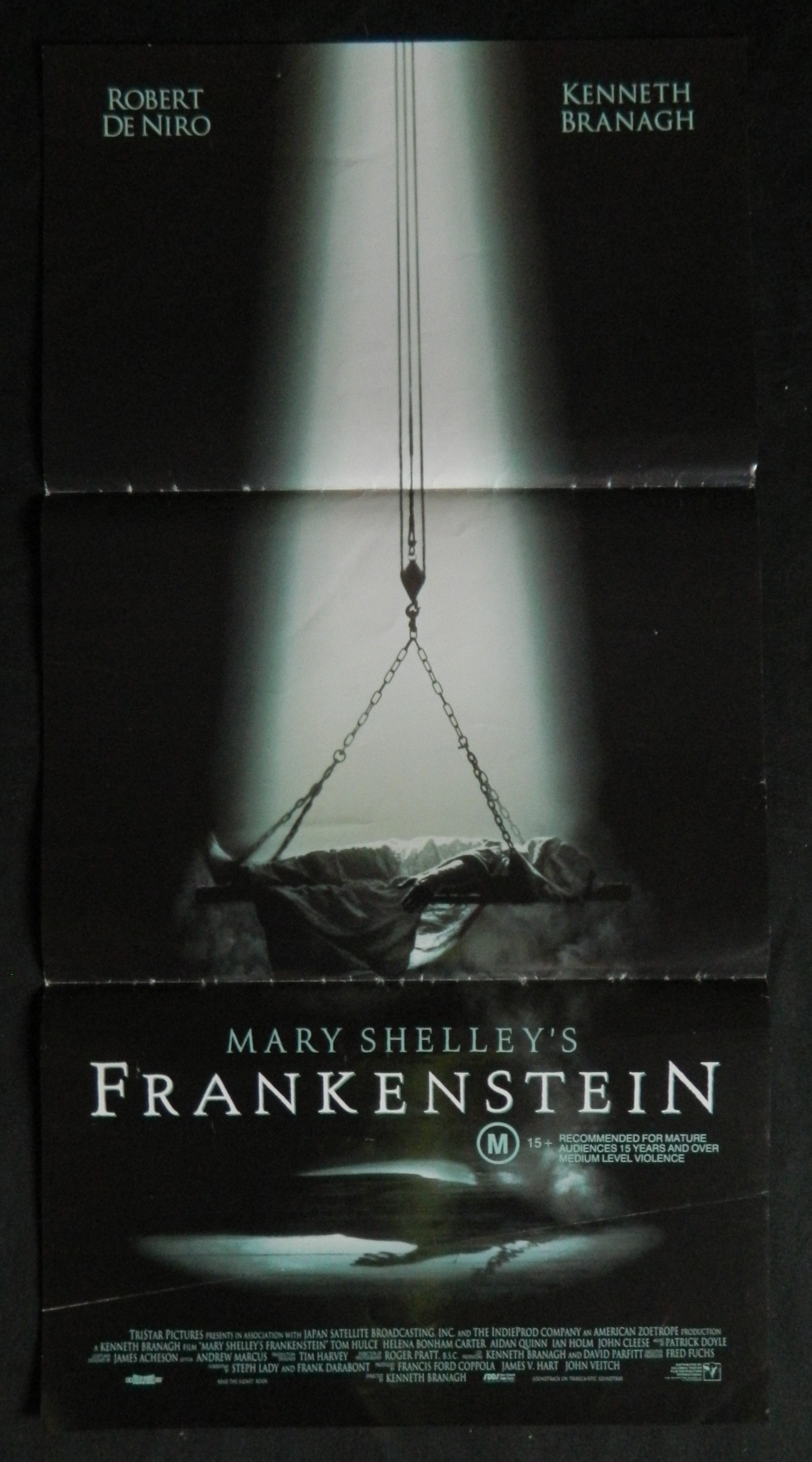 FRANKENSTEIN (1994)— Original Australian daybill movie poster.