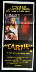 CARRIE (1976)— Original Australian daybill movie poster.