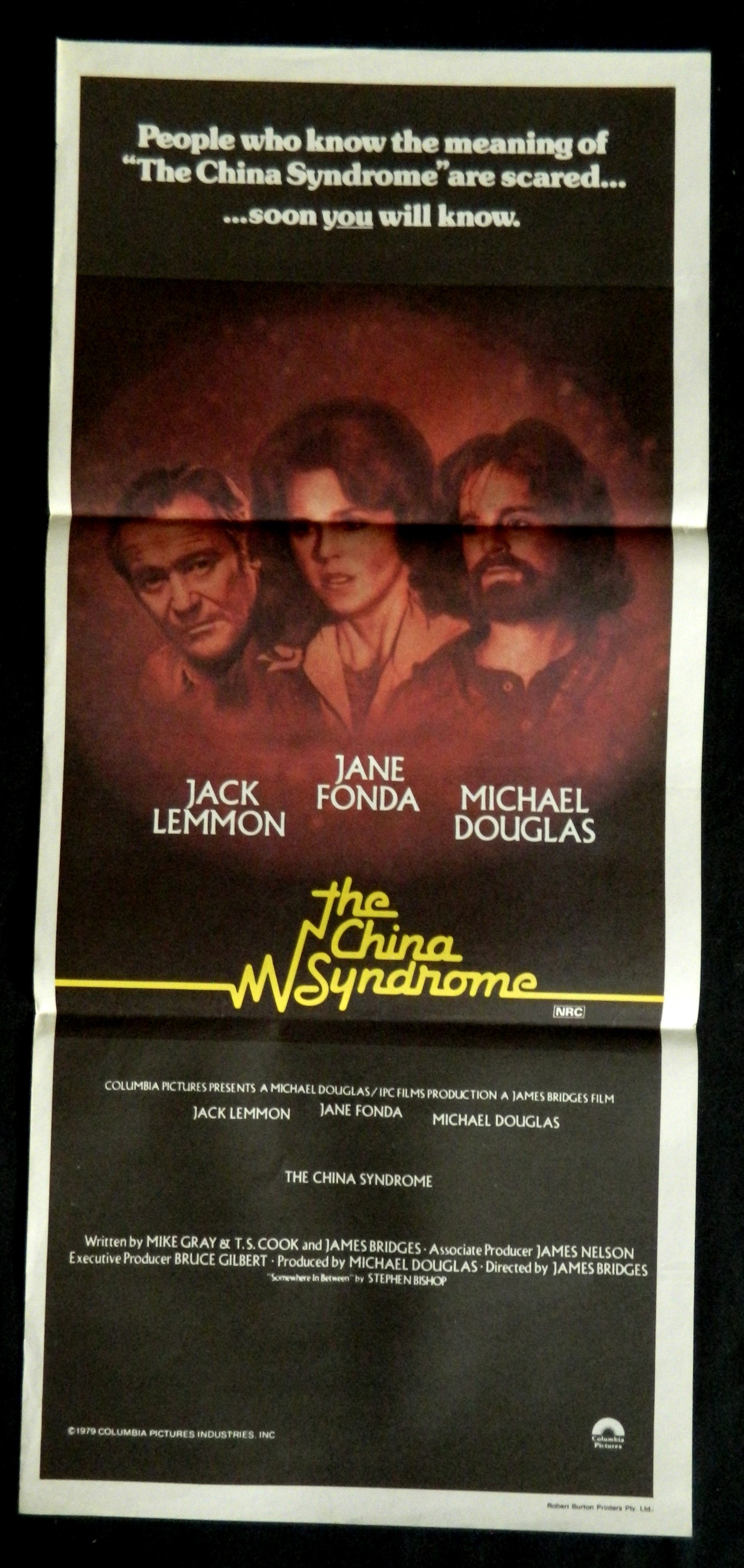 CHINA SYNDROME (1979)— Original Australian daybill movie poster.