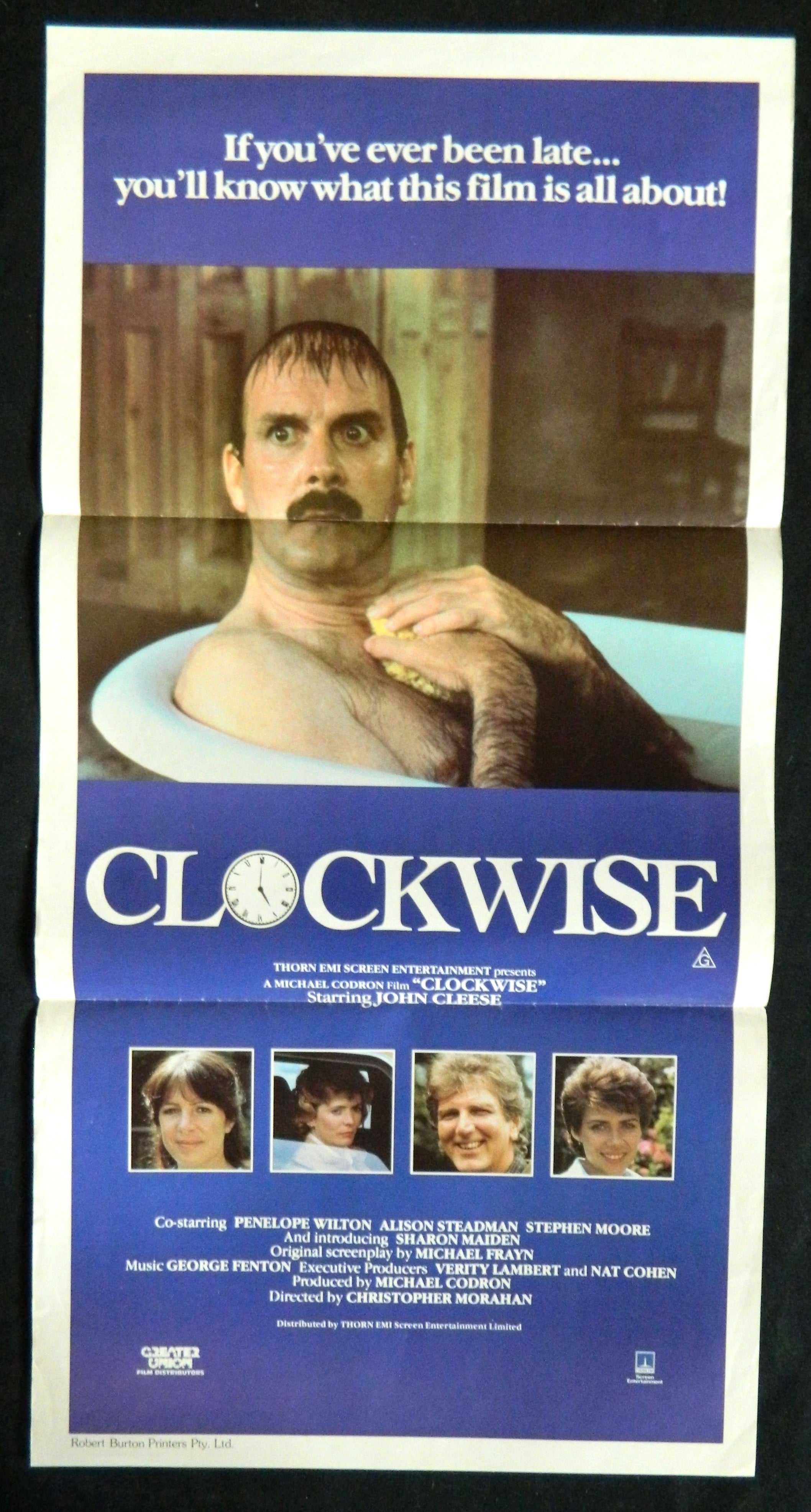 CLOCKWISE (1986)— Original Australian daybill movie poster.