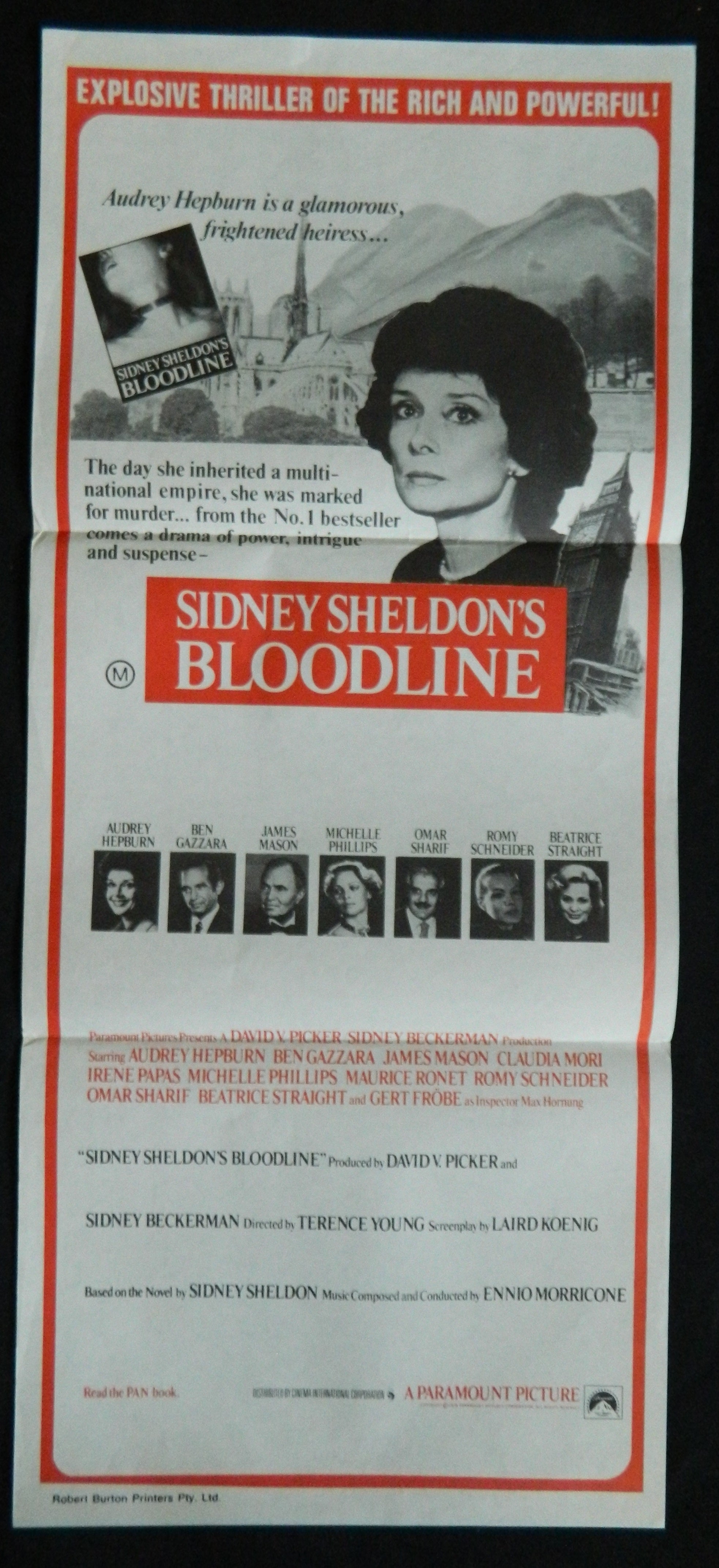 BLOODLINE (1979)— Original Australian daybill movie poster.
