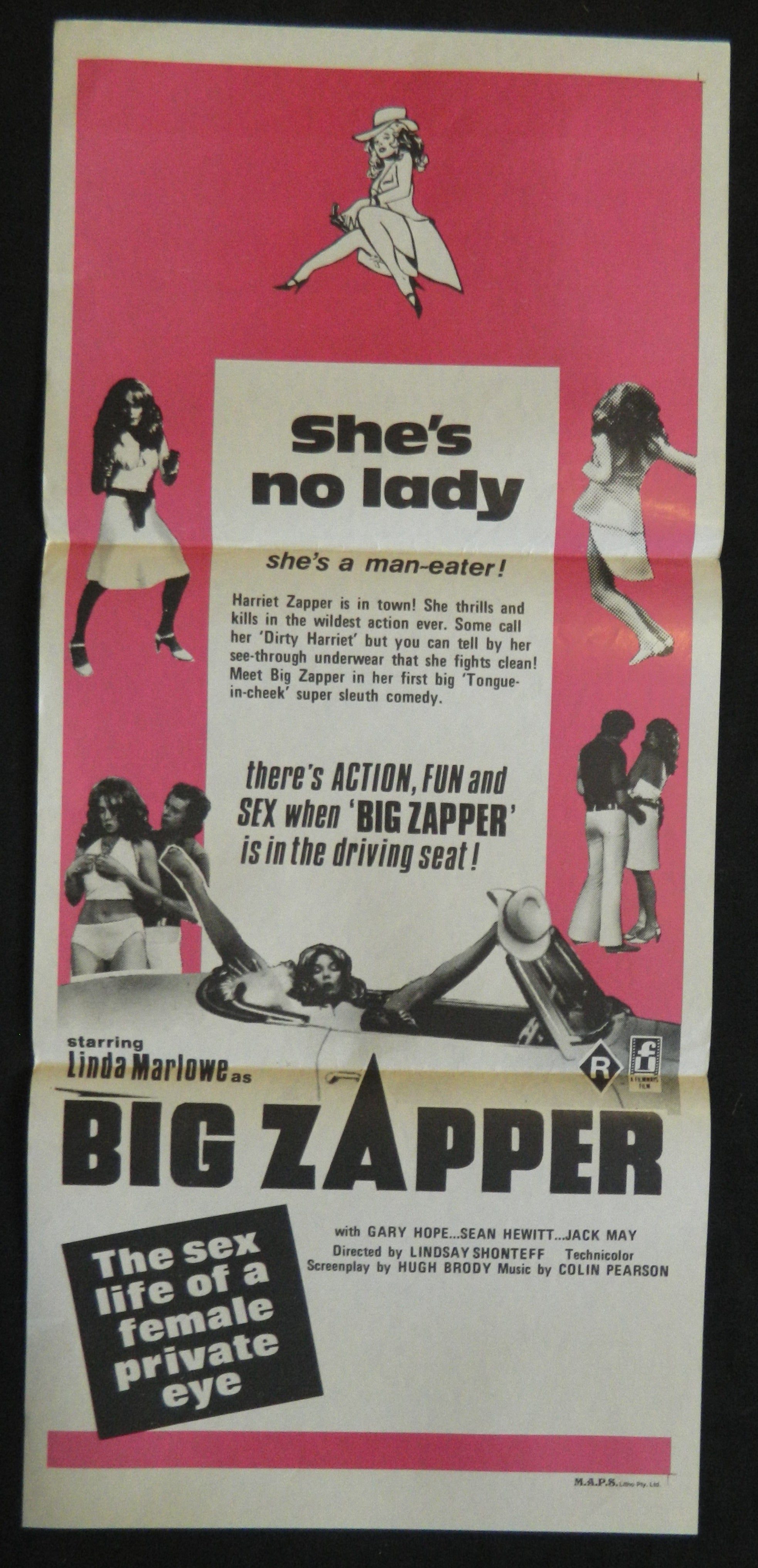 BIG ZAPPER (1973)— Original Australian daybill movie poster.