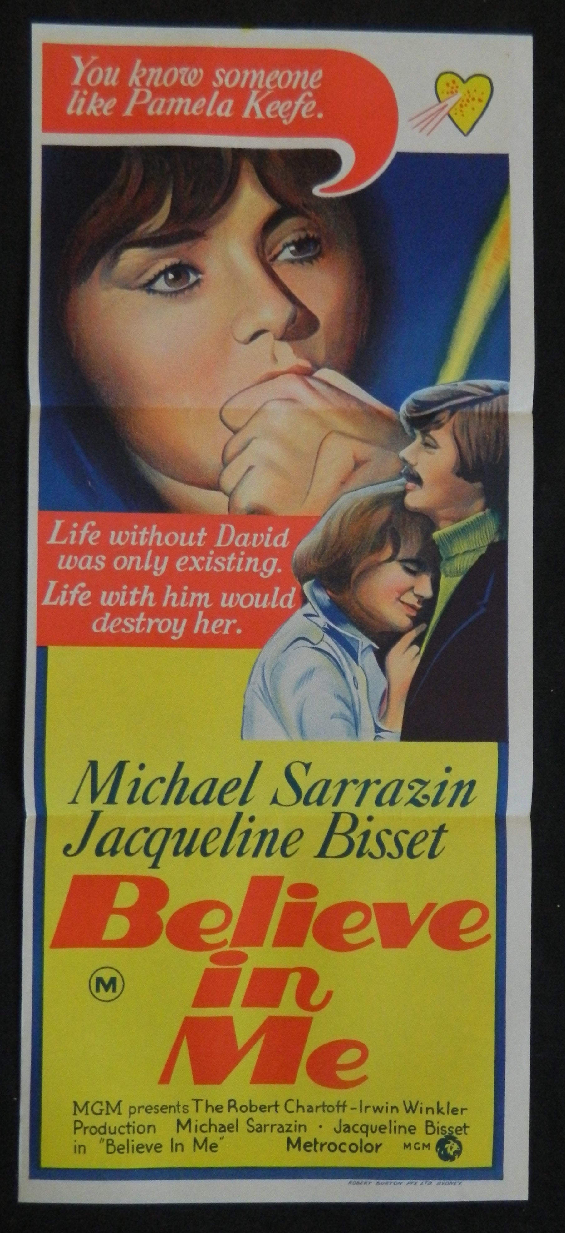 BELIEVE IN ME (1971)— Original Australian daybill movie poster.