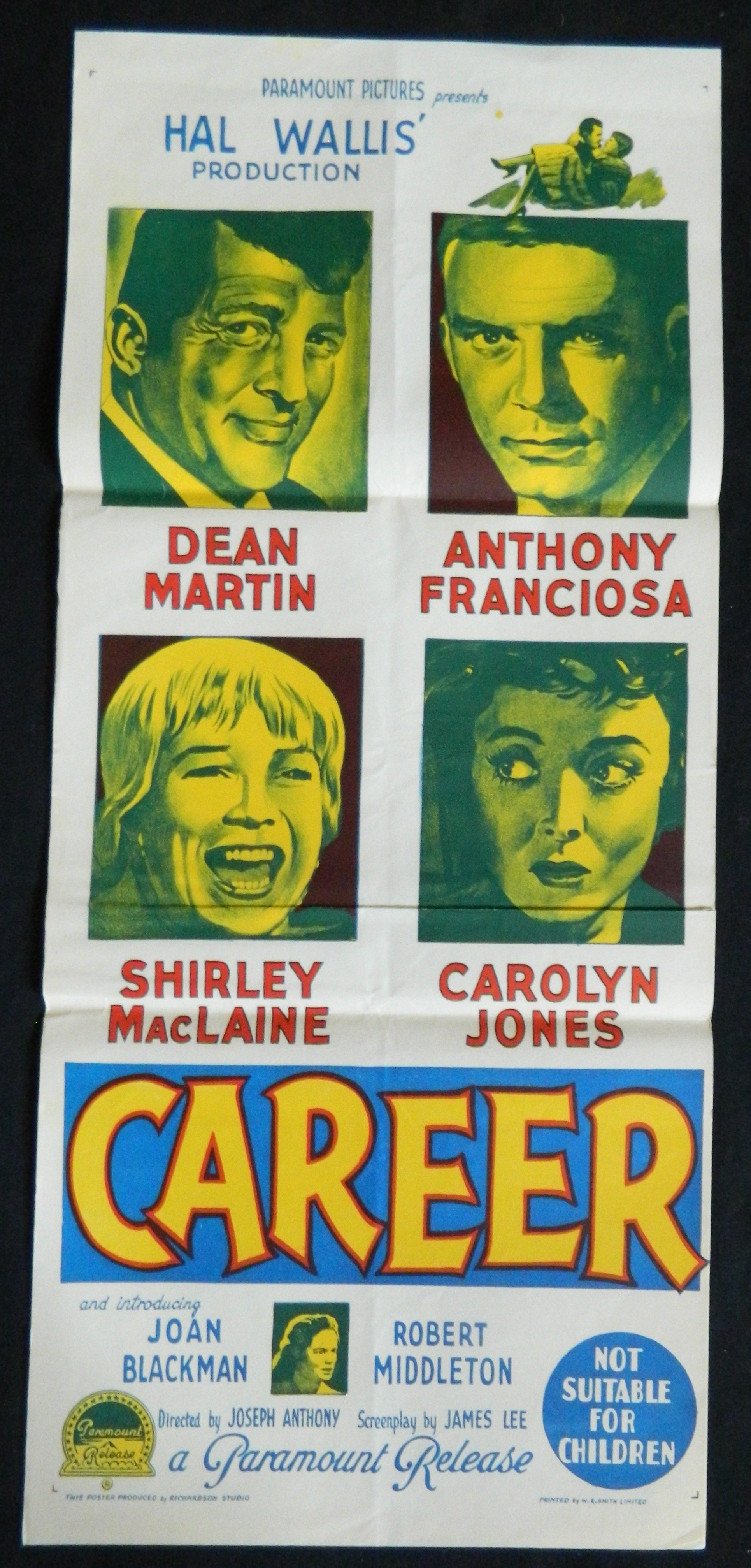 CAREER (1959)— Original Australian daybill movie poster.