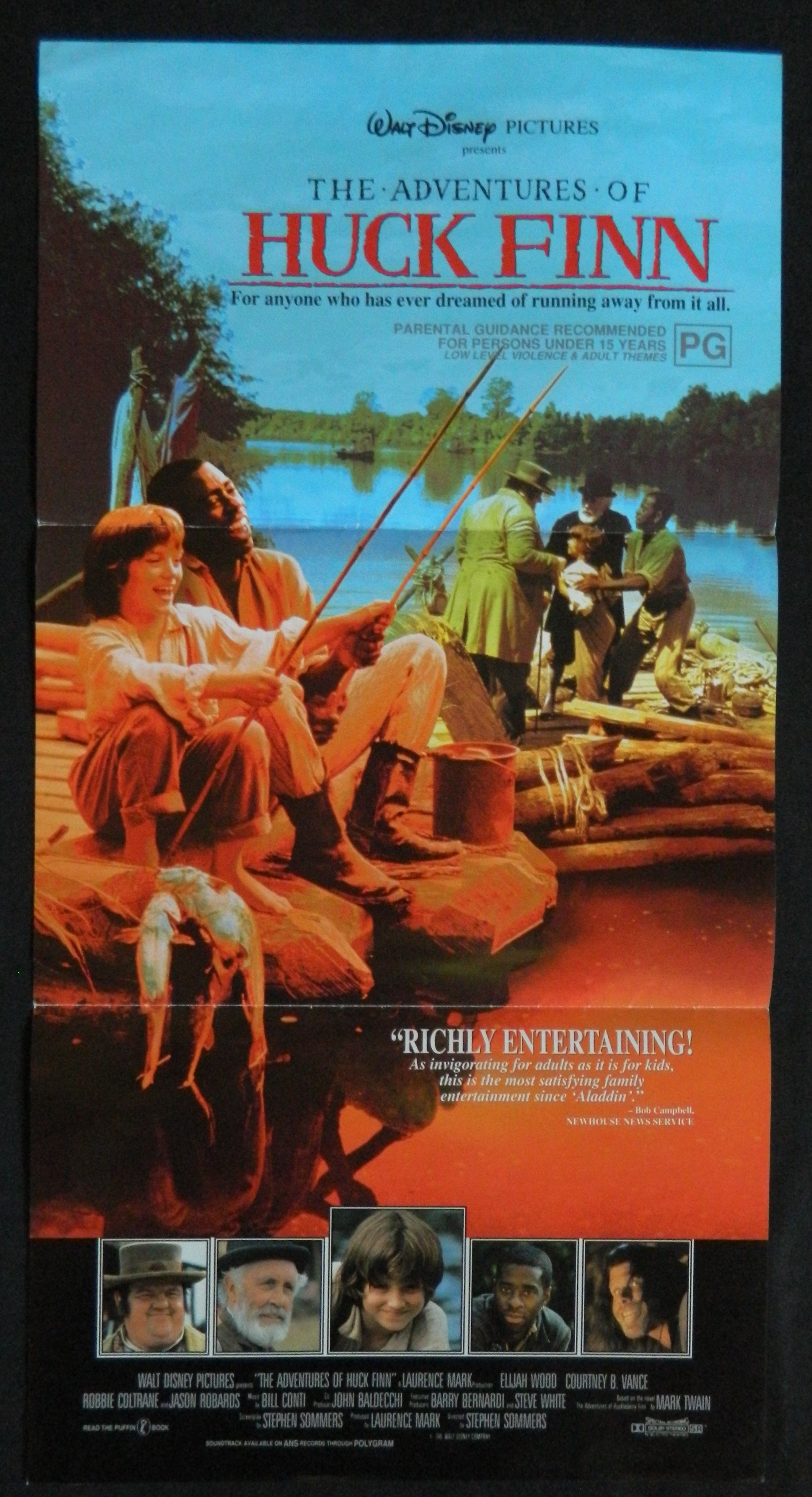 ADVENTURES OF HUCK FINN  (1993)— Original Australian daybill movie poster.