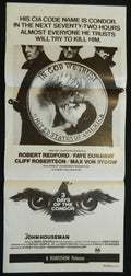 3 DAYS OF THE CONDOR (1975)— Original Australian daybill movie poster.